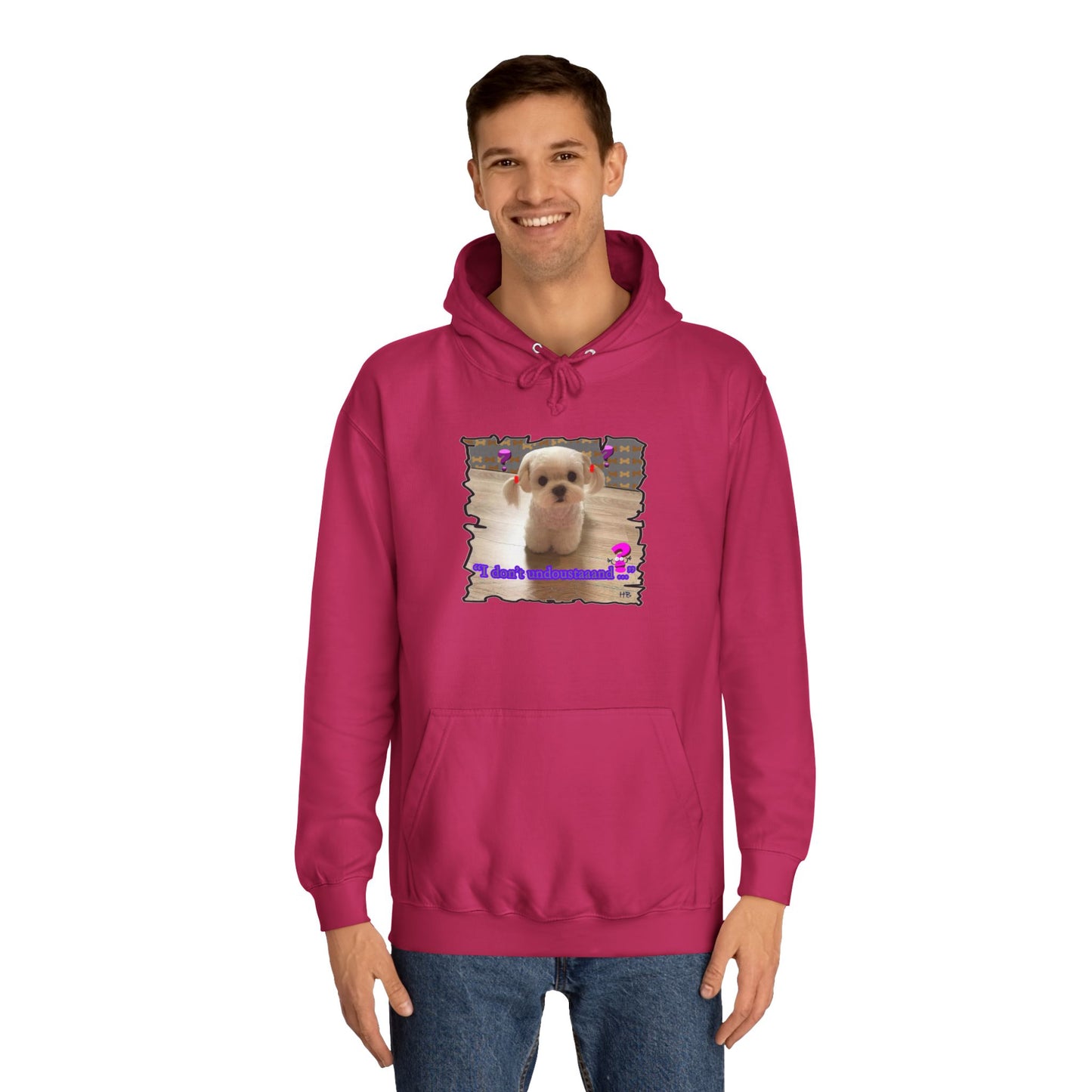 Baby Bichon Maltese with cluelessness innocent look "I don't undoustaaaand" (Hoodie - Cozy and Durable)