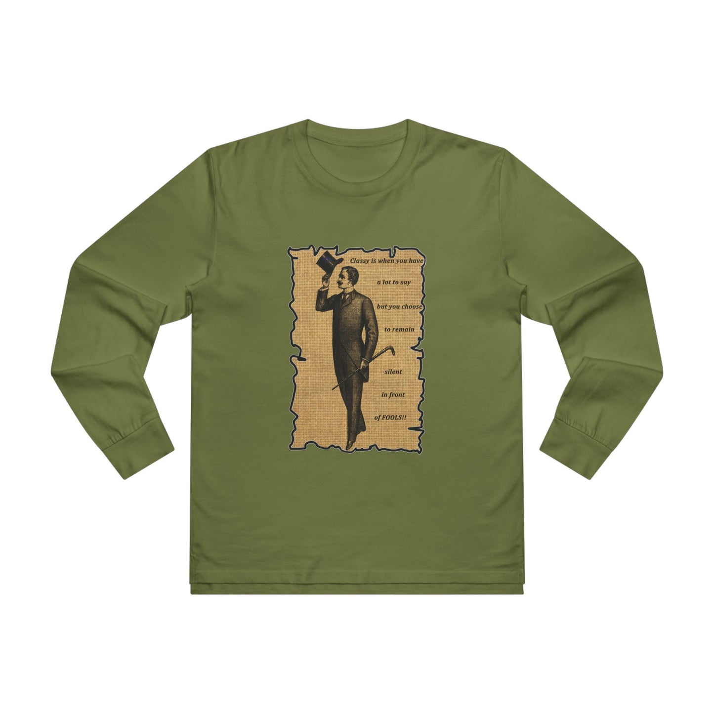 Sophisticated Vintage Silence (Men's Base Longsleeve Tee - All-Season Wear)