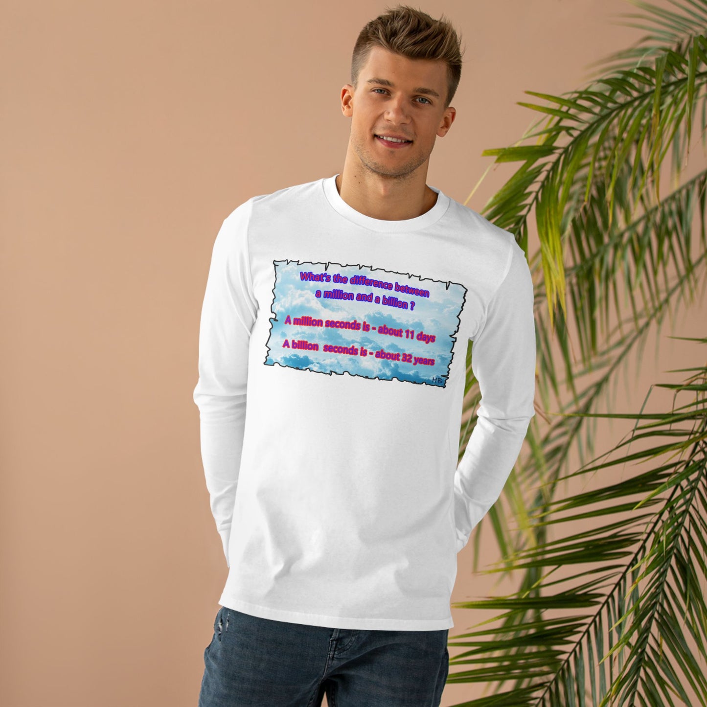 Get Yours Now -- Difference between million and billion calculated in seconds (Men's Base Longsleeve Tee - All-Season Wear)