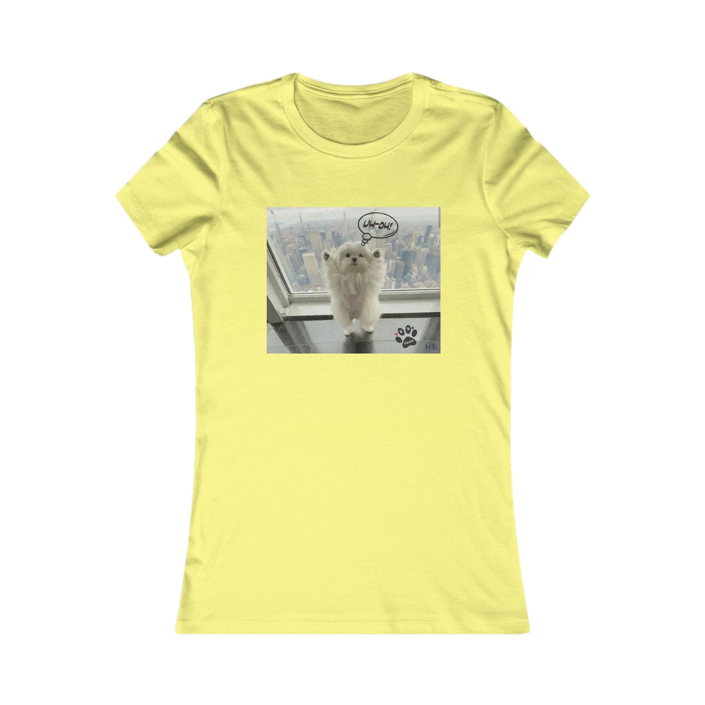 Bichon Maltese paws in the air in trouble with K9 dog patrol (Women - Premium Cotton Tee)