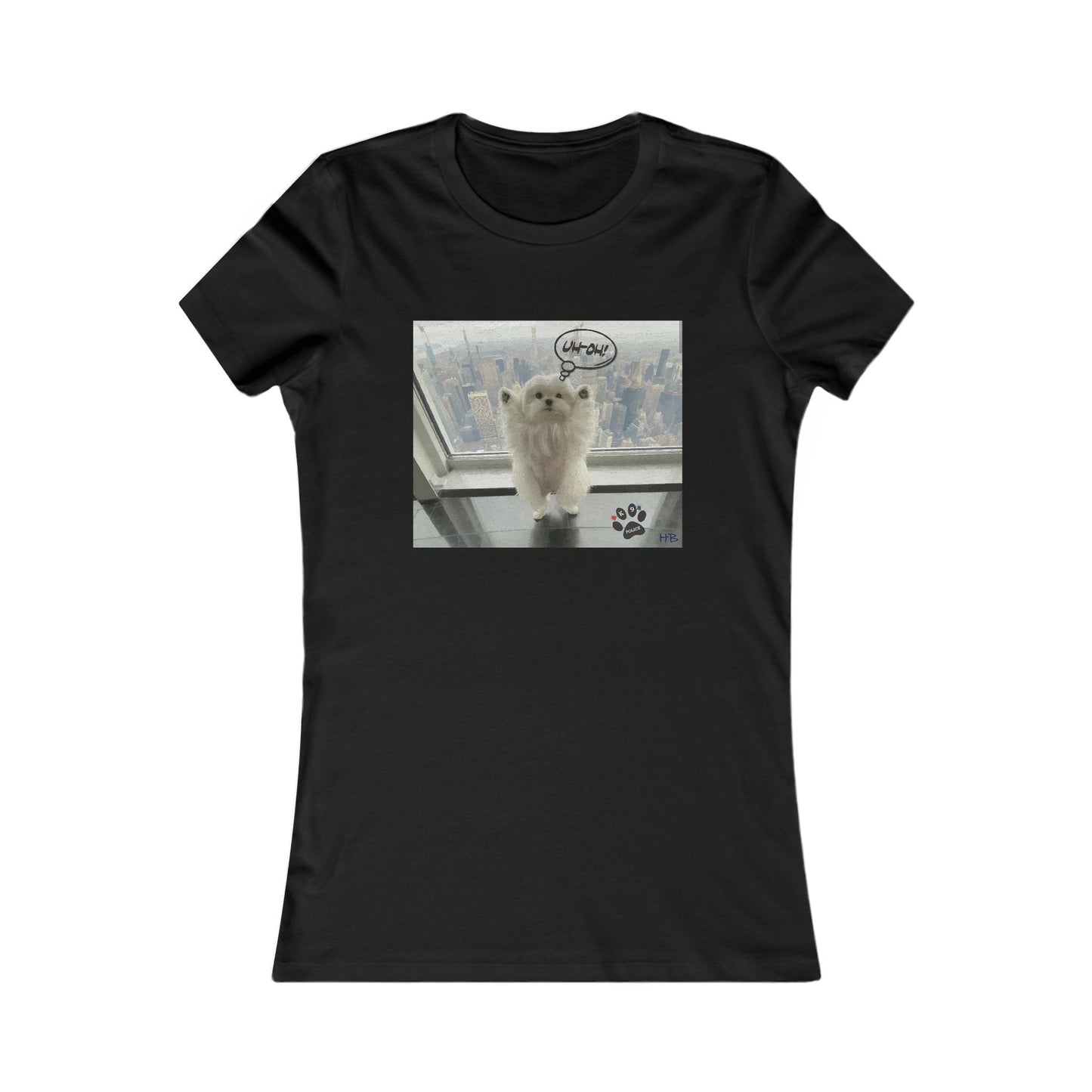 Bichon Maltese paws in the air in trouble with K9 dog patrol (Women - Premium Cotton Tee)