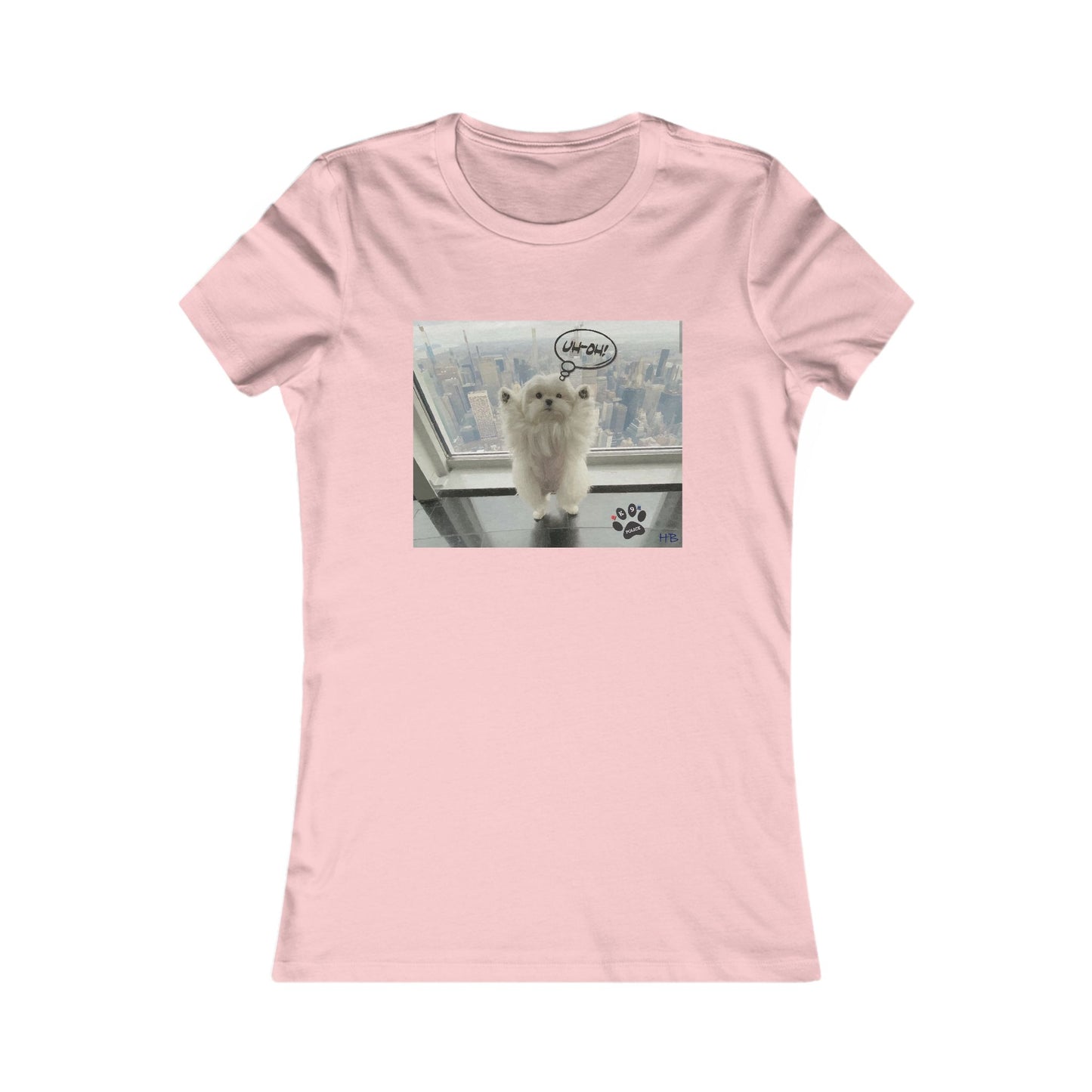 Bichon Maltese paws in the air in trouble with K9 dog patrol (Women - Premium Cotton Tee)