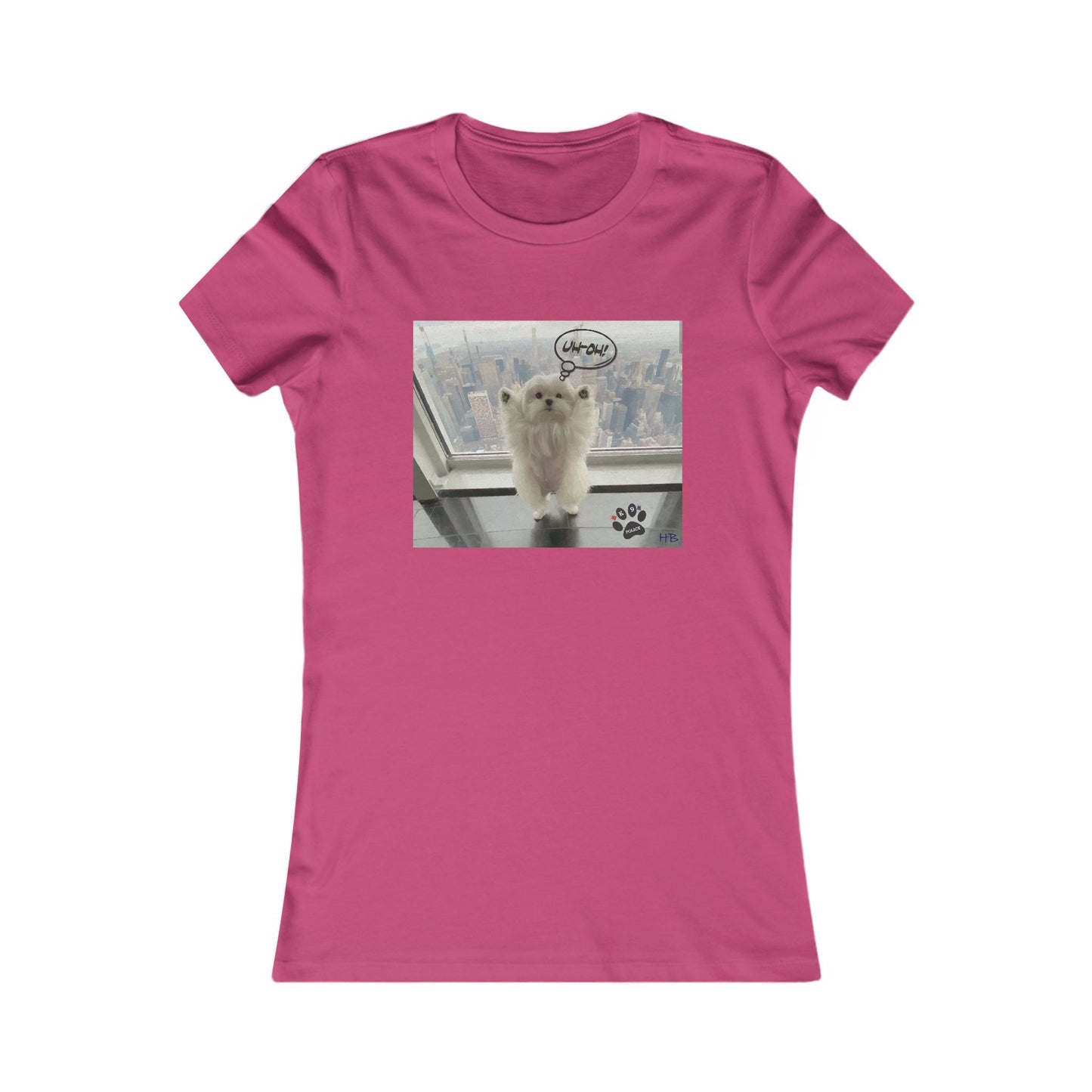 Bichon Maltese paws in the air in trouble with K9 dog patrol (Women - Premium Cotton Tee)