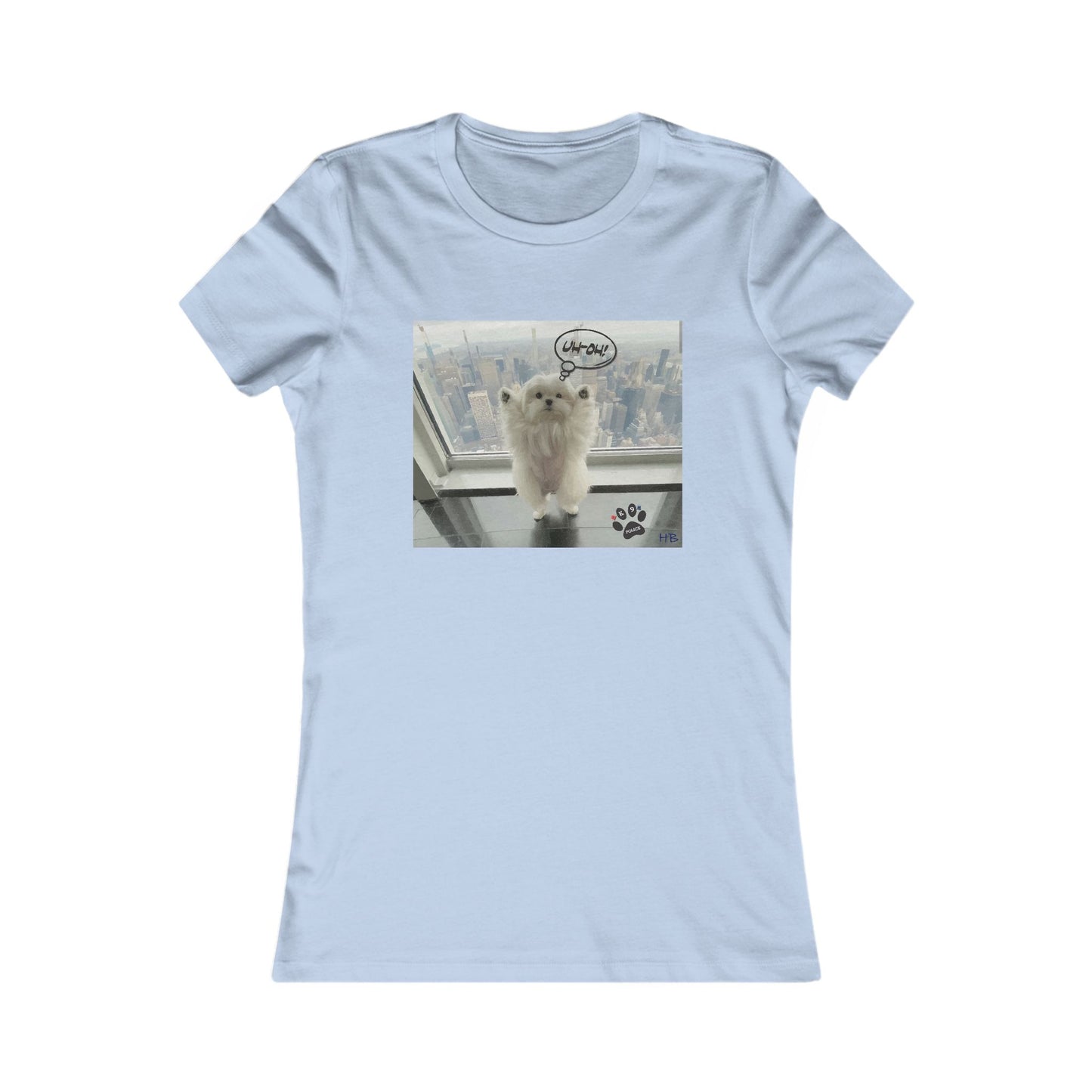 Bichon Maltese paws in the air in trouble with K9 dog patrol (Women - Premium Cotton Tee)