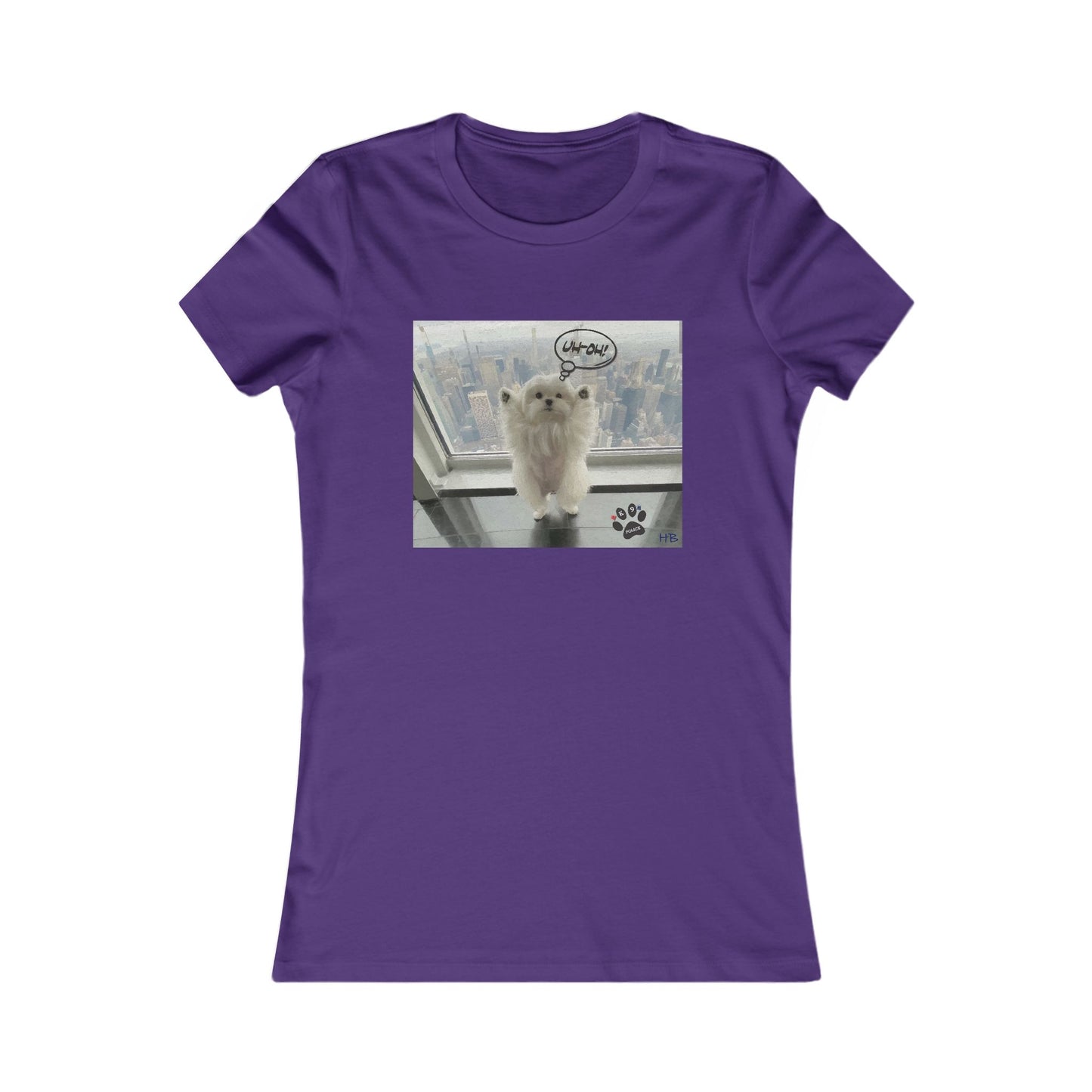 Bichon Maltese paws in the air in trouble with K9 dog patrol (Women - Premium Cotton Tee)