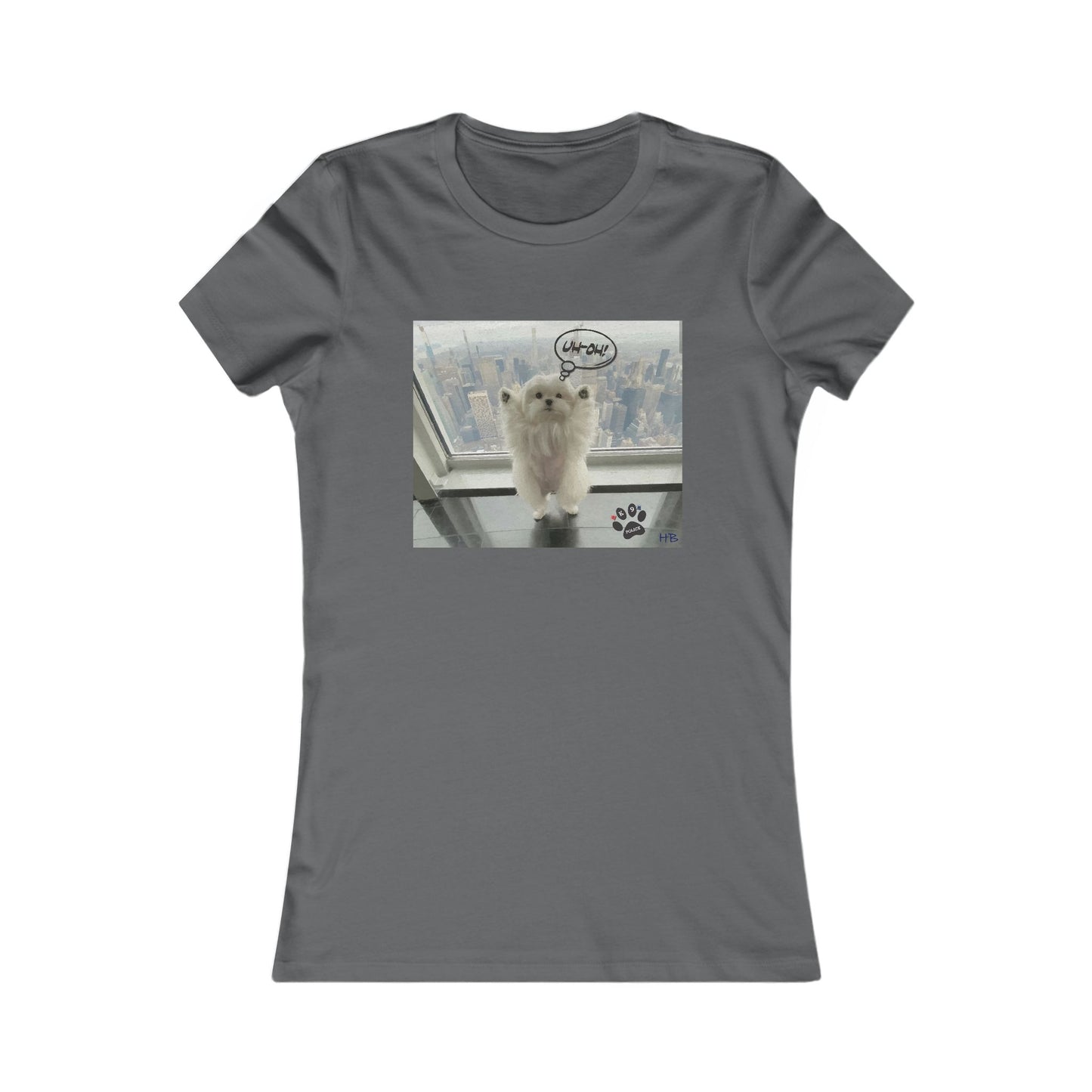 Bichon Maltese paws in the air in trouble with K9 dog patrol (Women - Premium Cotton Tee)