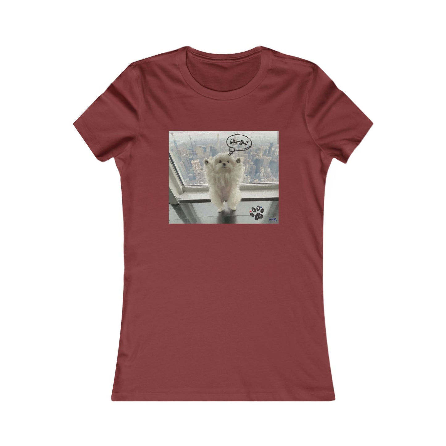 Bichon Maltese paws in the air in trouble with K9 dog patrol (Women - Premium Cotton Tee)
