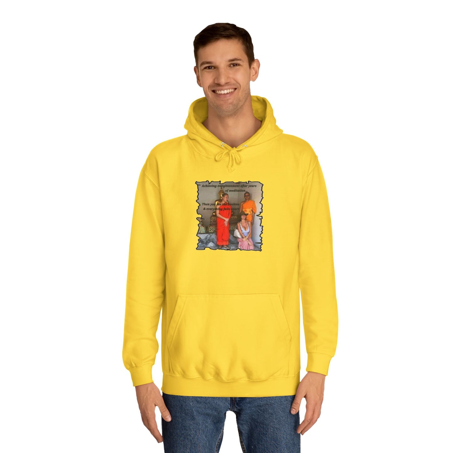 Get Yours Now -- Cheeky Buddhist Humorous Meditation Temptation and Enlightenment (Hoodie - Cozy and Durable)