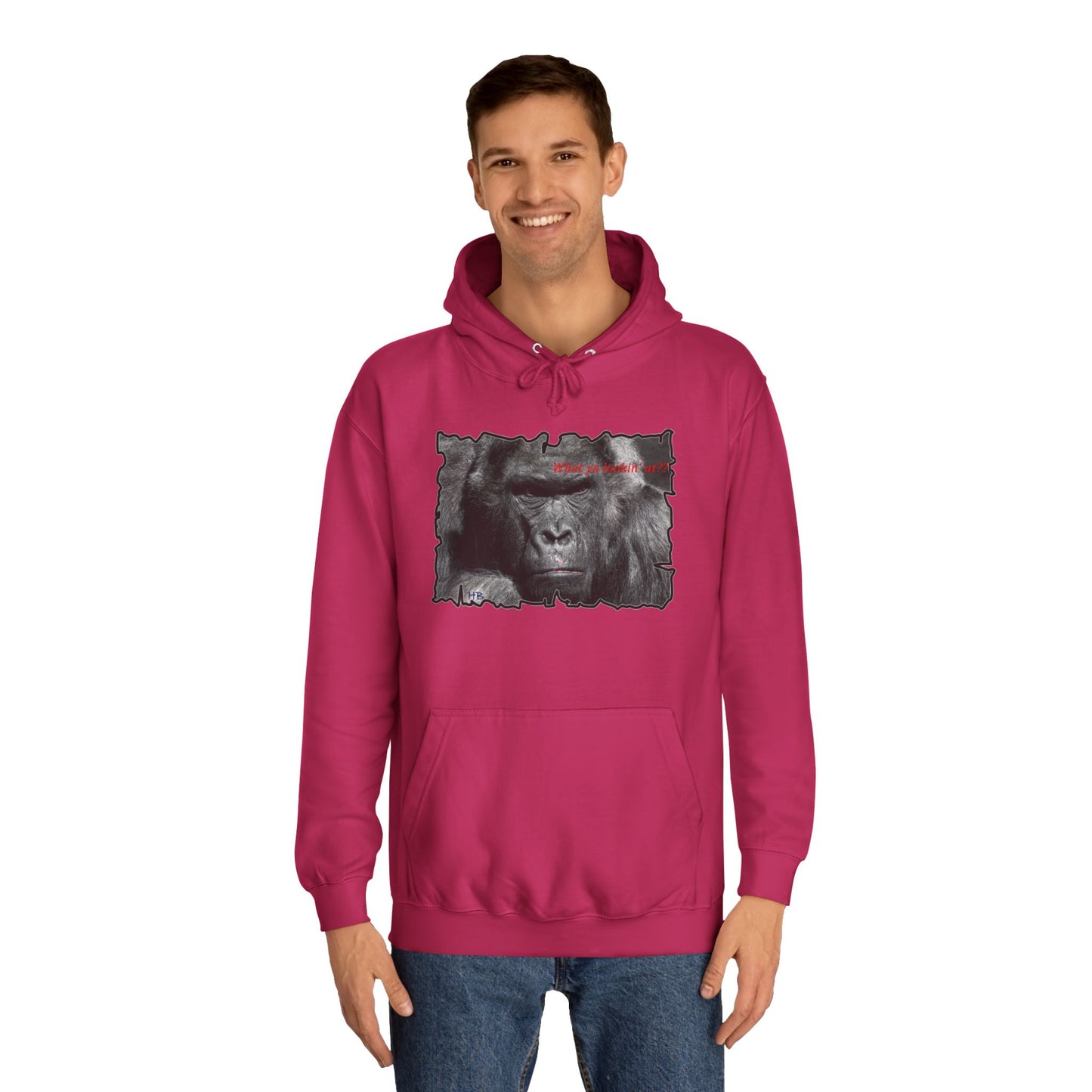 Get Yours Now -- Fearless Fierce Frown and Bold Gorilla Power What ya lookin' at? (Hoodie - Cozy and Durable)