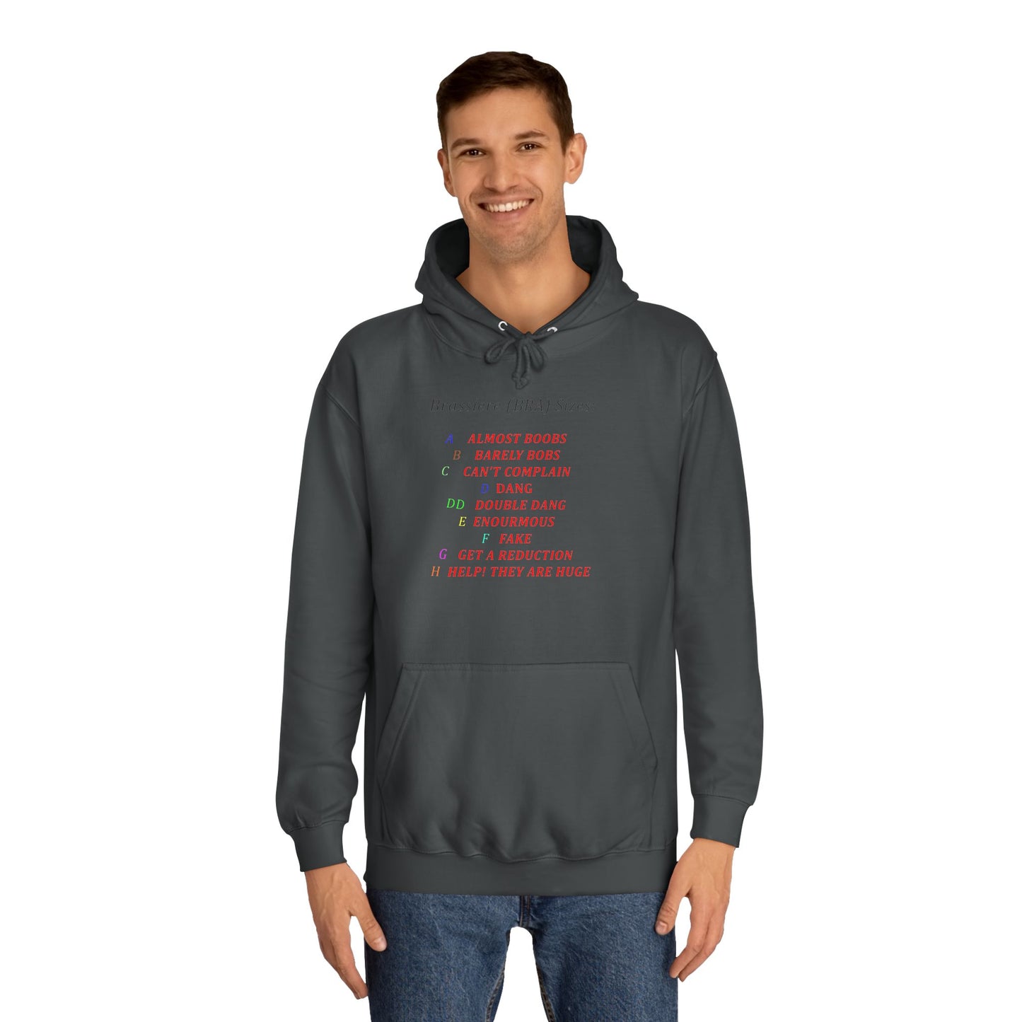 Get Yours Now -- Humorous Bra Sizing Chart (Hoodie - Cozy and Durable)
