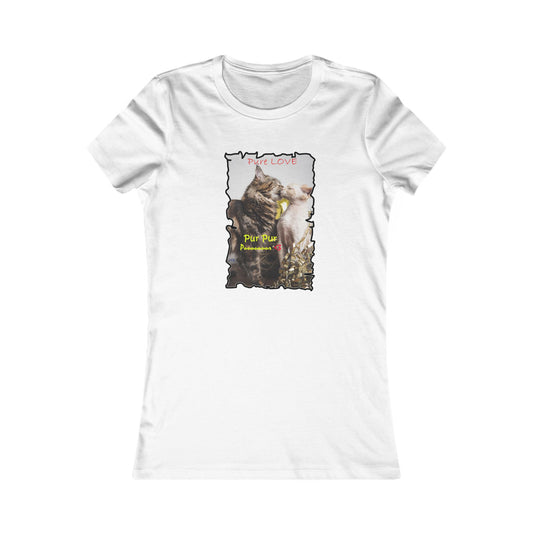 Pure LOVE Cats kissing  (Women - Premium Cotton Tee)