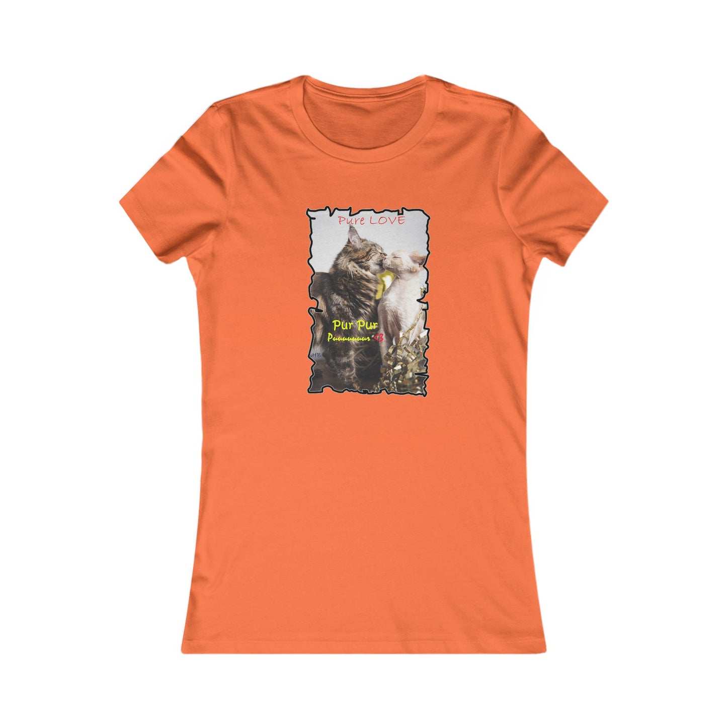 Pure LOVE Cats kissing  (Women - Premium Cotton Tee)