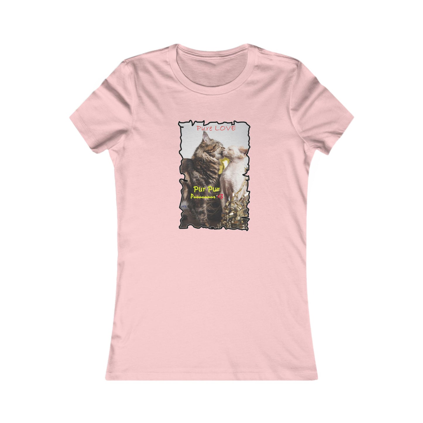 Pure LOVE Cats kissing  (Women - Premium Cotton Tee)