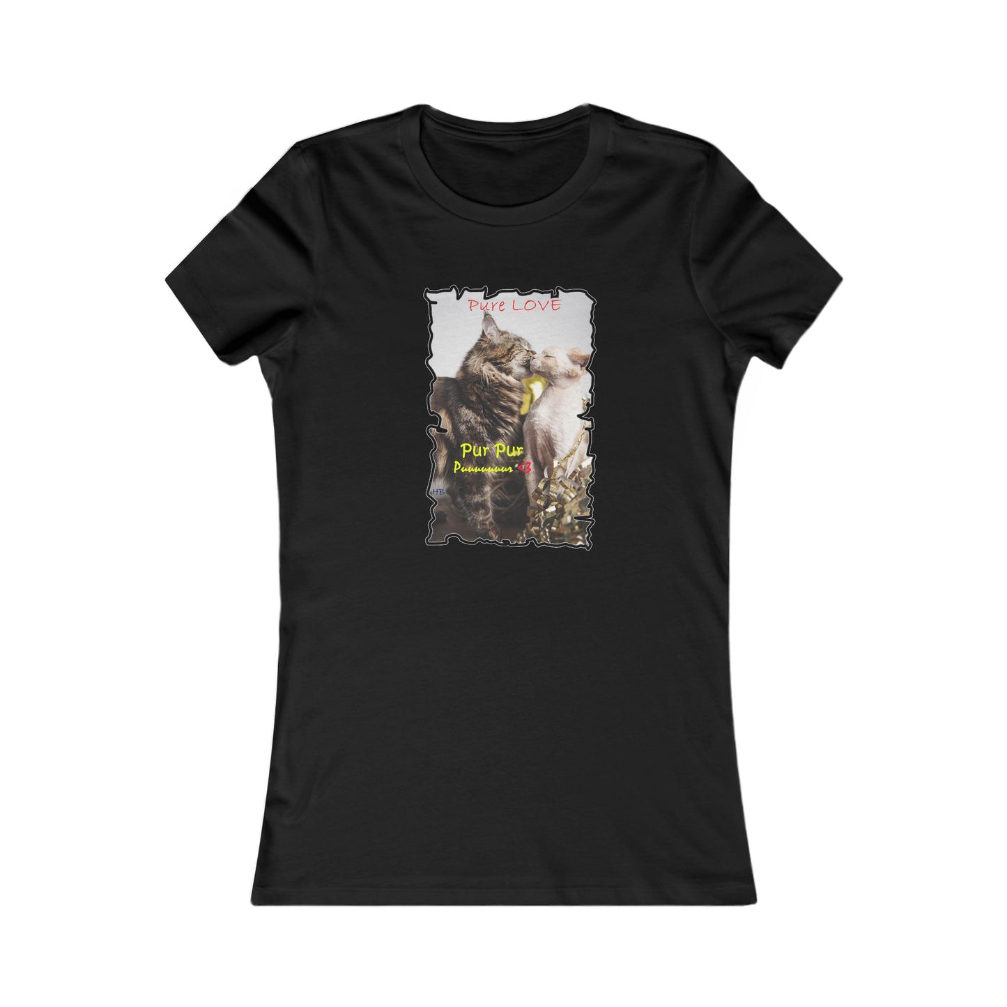 Pure LOVE Cats kissing  (Women - Premium Cotton Tee)