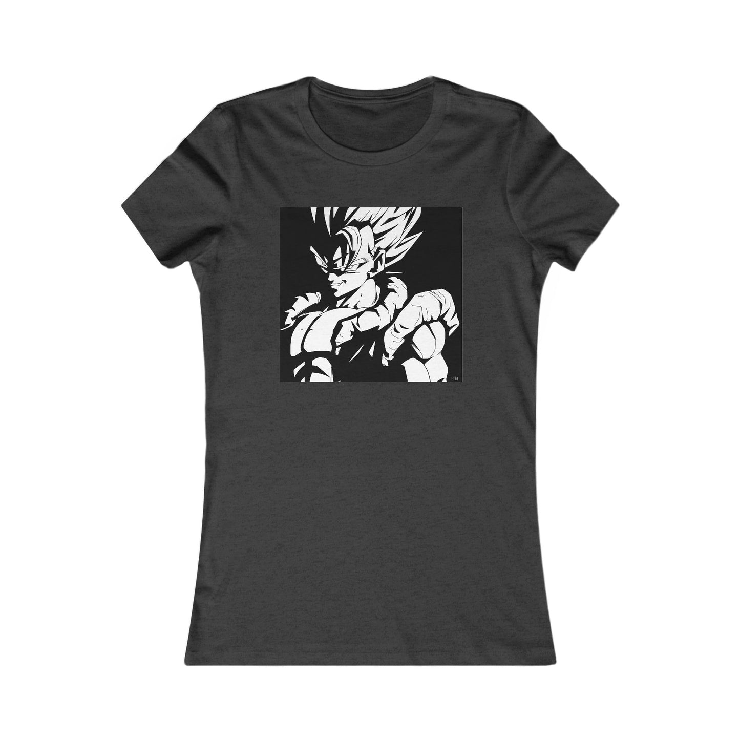 Japanese Superhero anime in black and white (Women - Premium Cotton Tee)