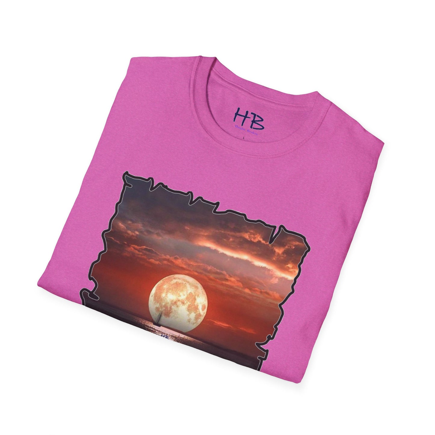 Moon with dark sky vast ocean