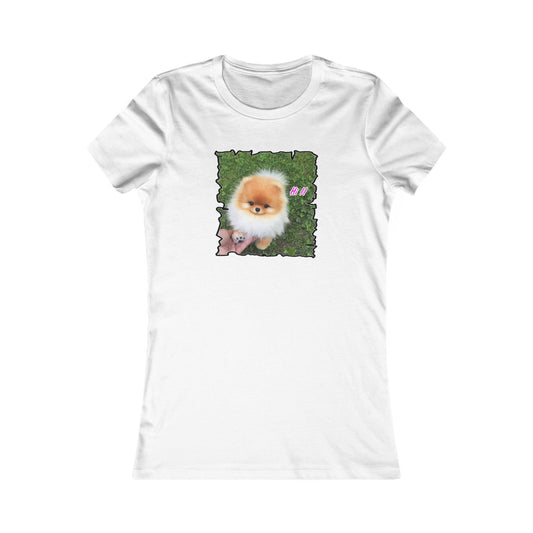 "Hi !!" Tiny adorable Bichon Maltese (Women - Premium Cotton Tee)