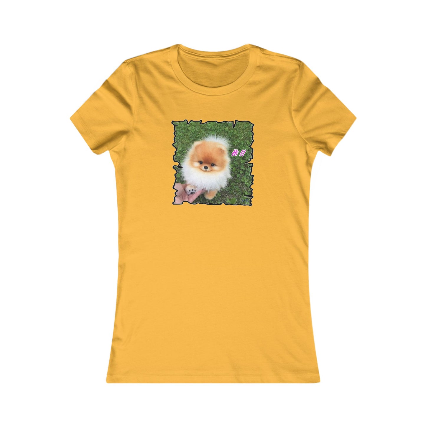 "Hi !!" Tiny adorable Bichon Maltese (Women - Premium Cotton Tee)