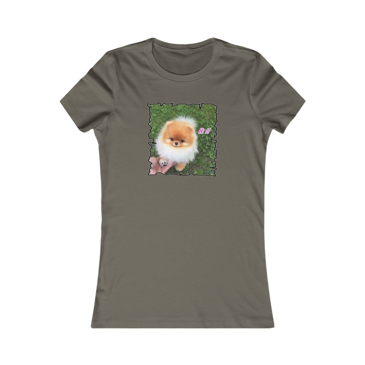 "Hi !!" Tiny adorable Bichon Maltese (Women - Premium Cotton Tee)