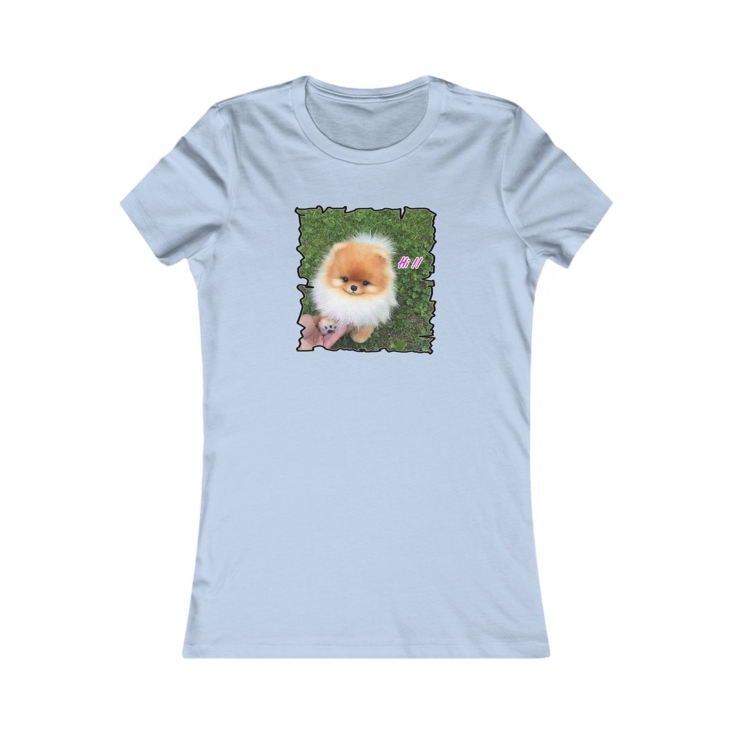 "Hi !!" Tiny adorable Bichon Maltese (Women - Premium Cotton Tee)