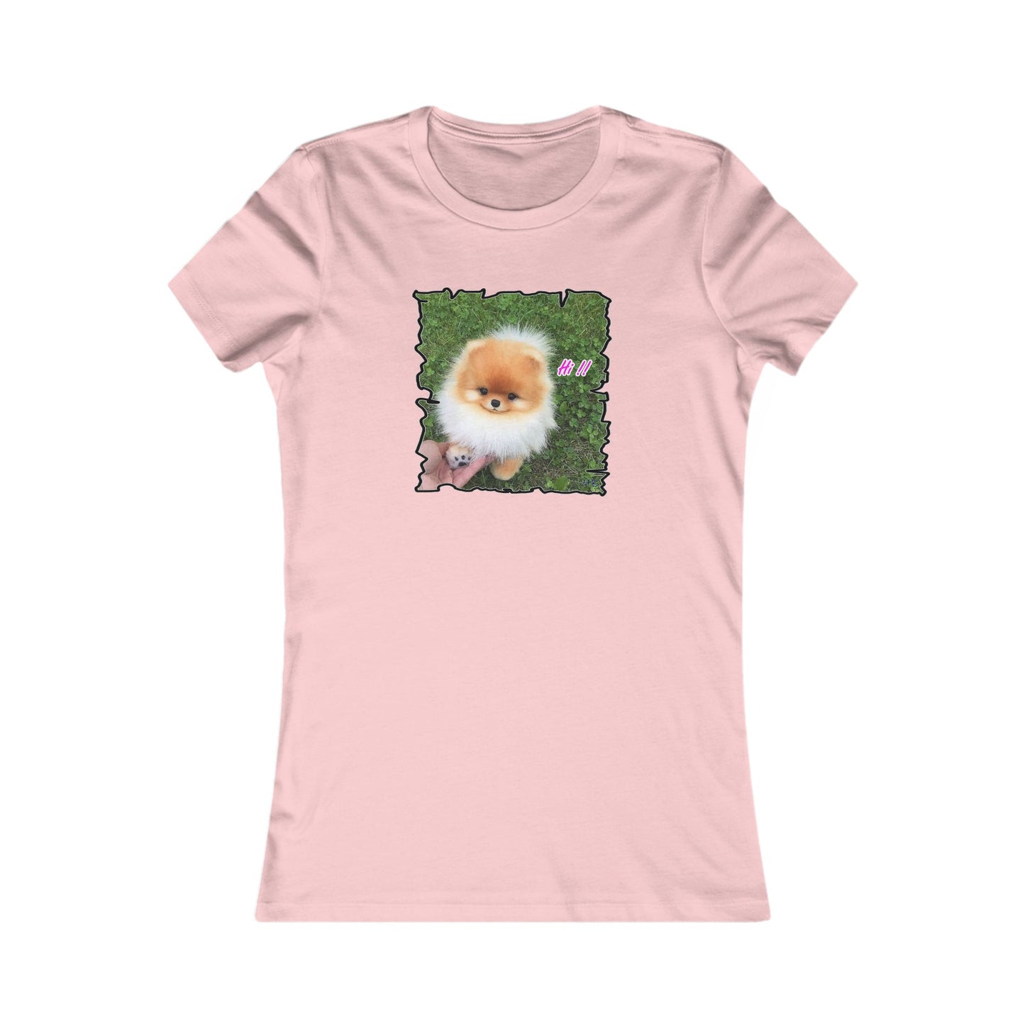 "Hi !!" Tiny adorable Bichon Maltese (Women - Premium Cotton Tee)
