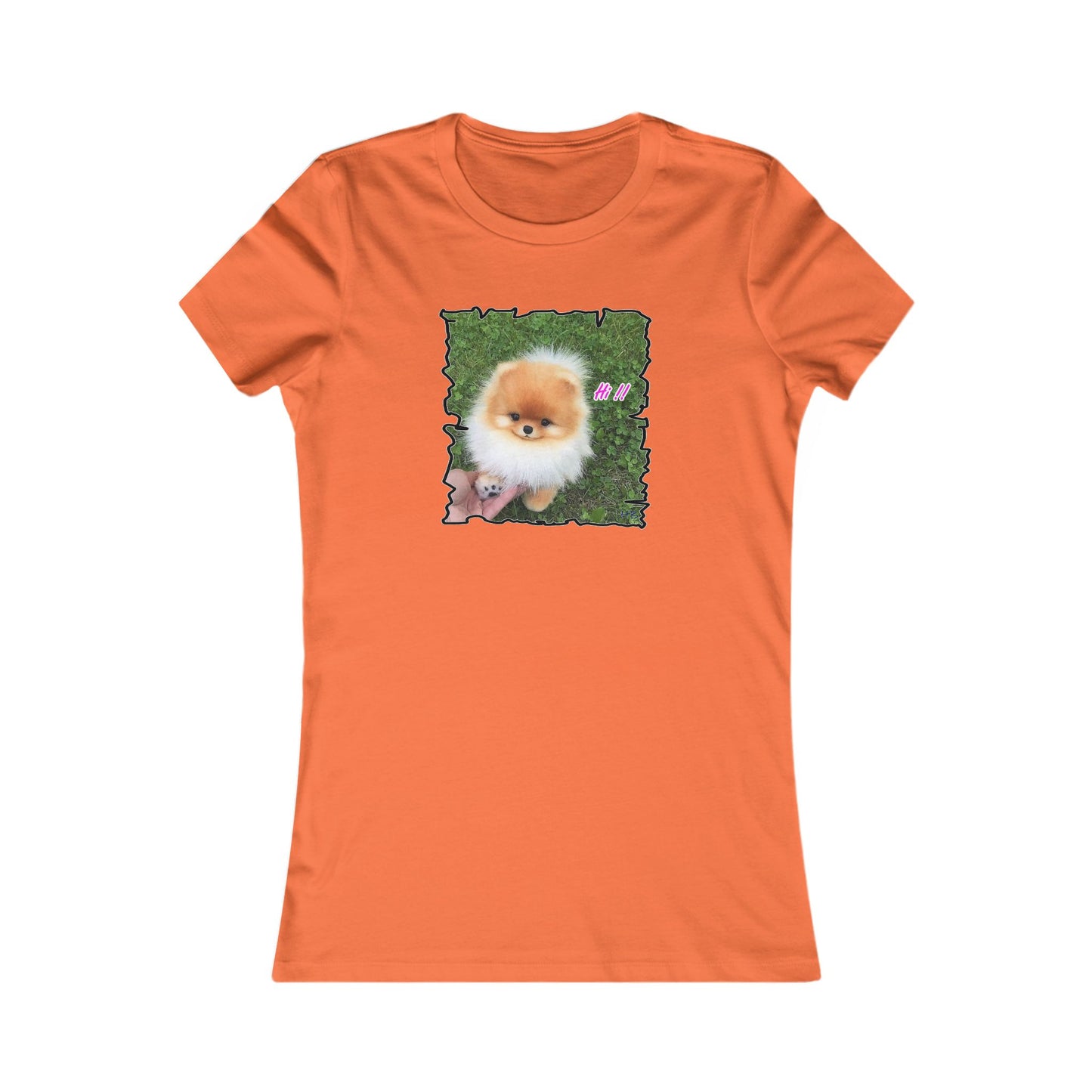 "Hi !!" Tiny adorable Bichon Maltese (Women - Premium Cotton Tee)