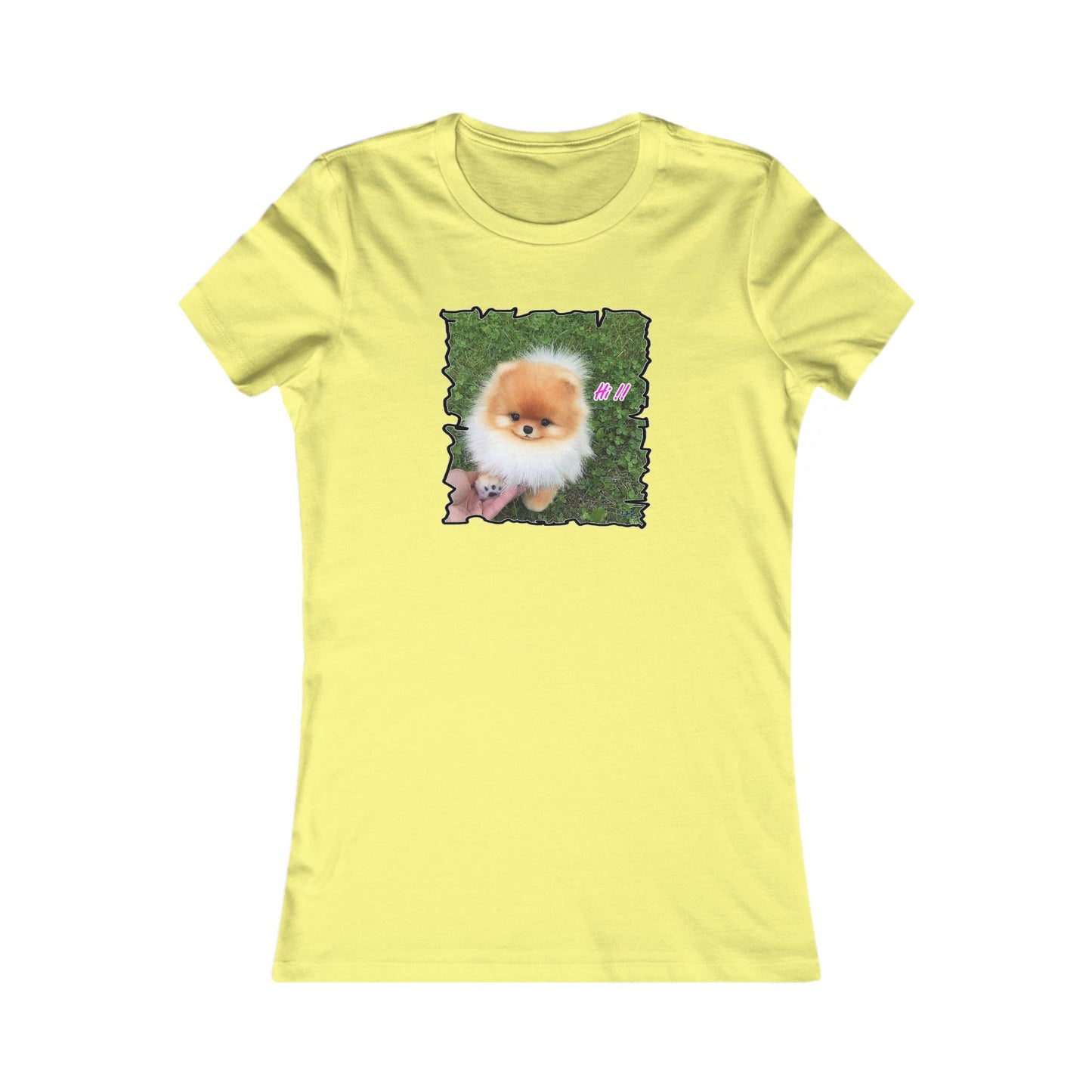 "Hi !!" Tiny adorable Bichon Maltese (Women - Premium Cotton Tee)