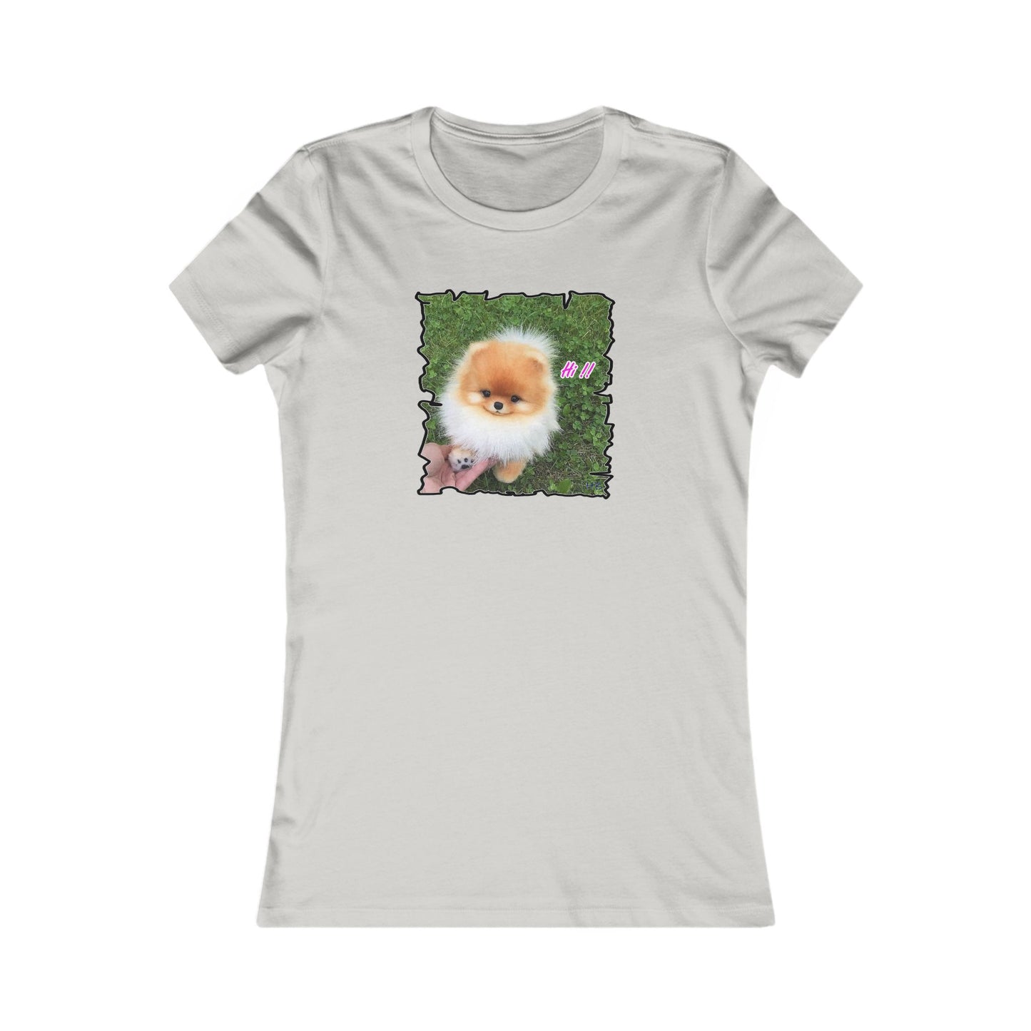 "Hi !!" Tiny adorable Bichon Maltese (Women - Premium Cotton Tee)