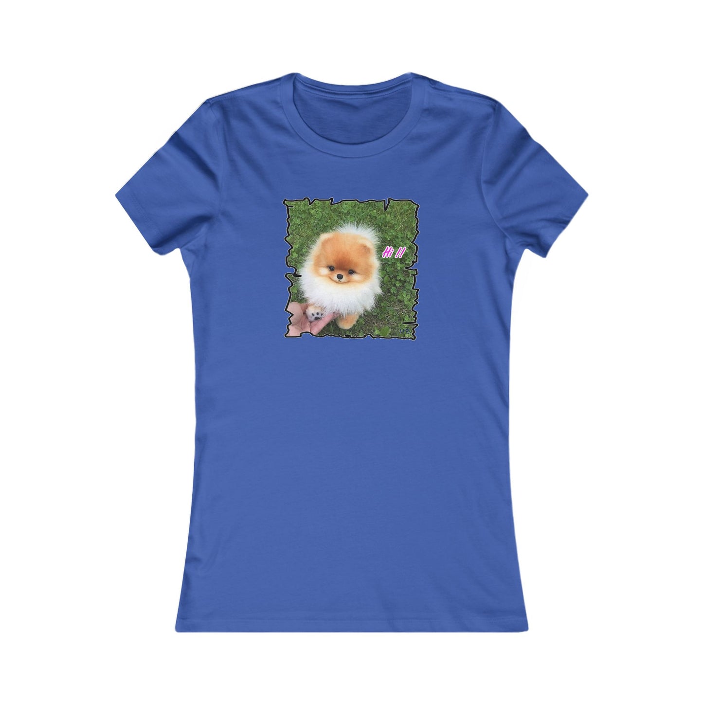"Hi !!" Tiny adorable Bichon Maltese (Women - Premium Cotton Tee)