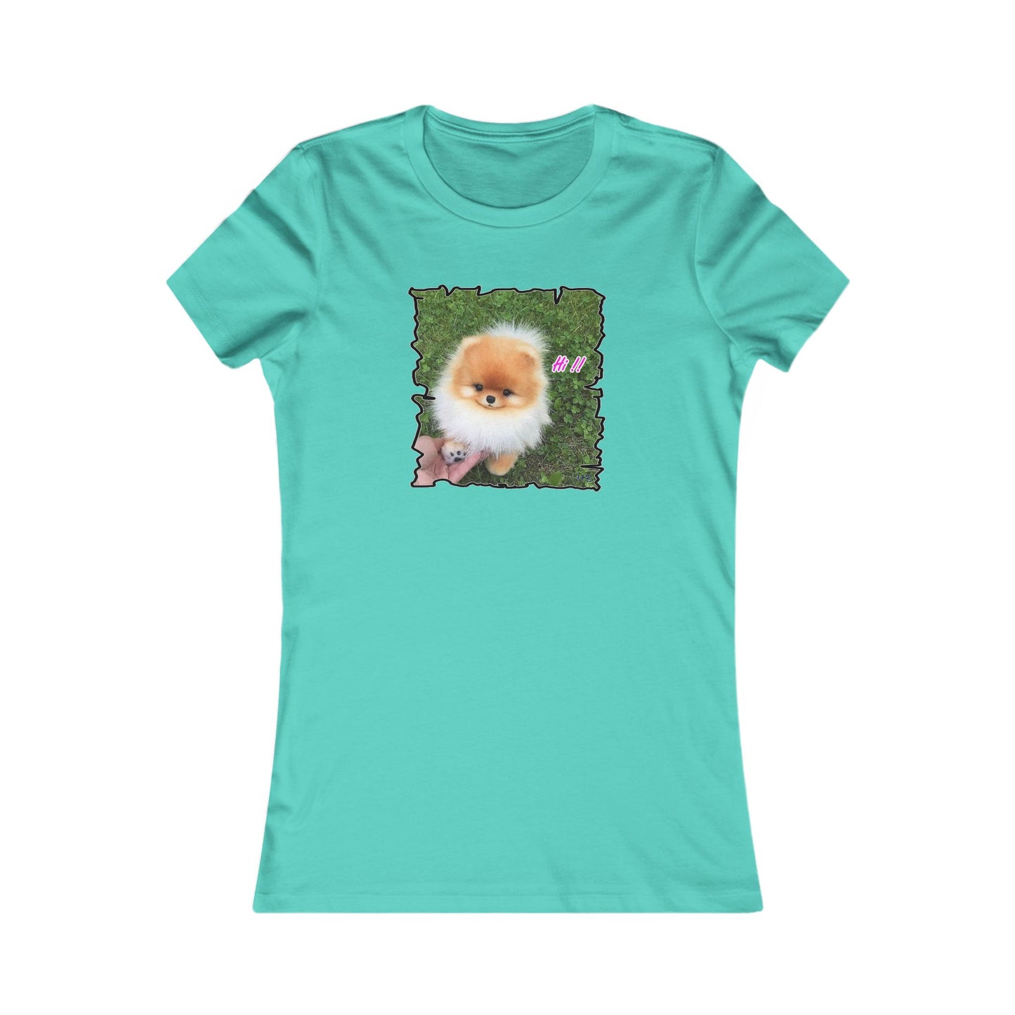 "Hi !!" Tiny adorable Bichon Maltese (Women - Premium Cotton Tee)