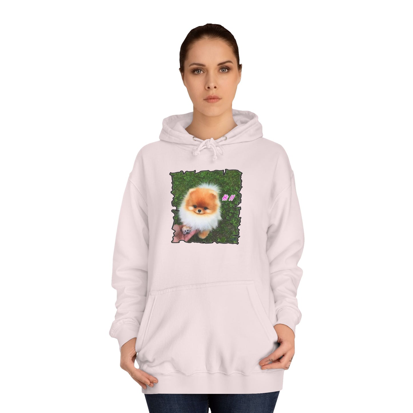 "Hi !!" Tiny adorable Bichon Maltese (Hoodie - Cozy and Durable)
