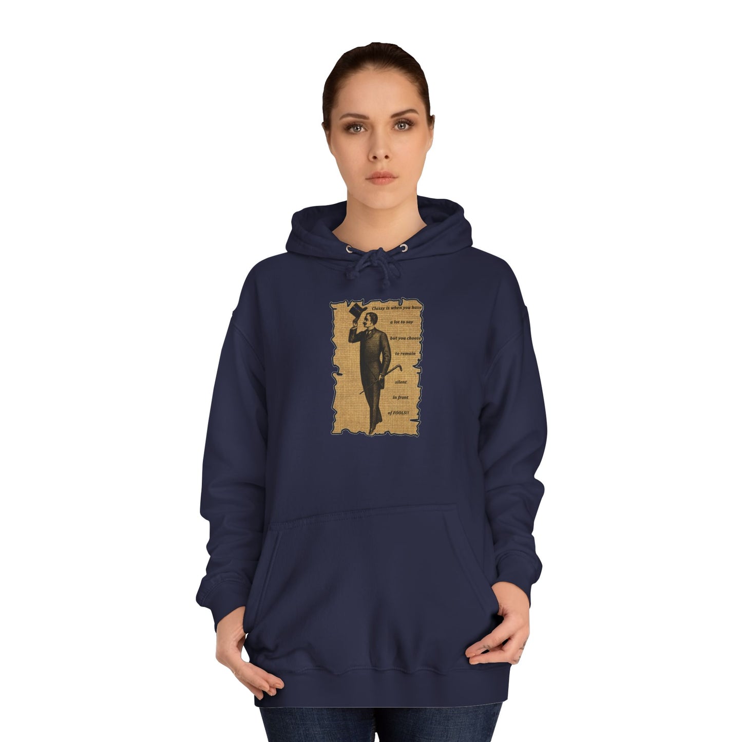 Sophisticated Vintage Silence (Hoodie - Cozy and Durable)
