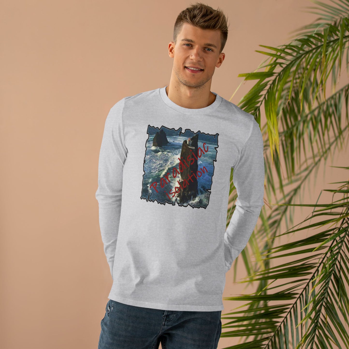 Serene Paradisiac Isolation (Men's Base Longsleeve Tee - All-Season Wear)