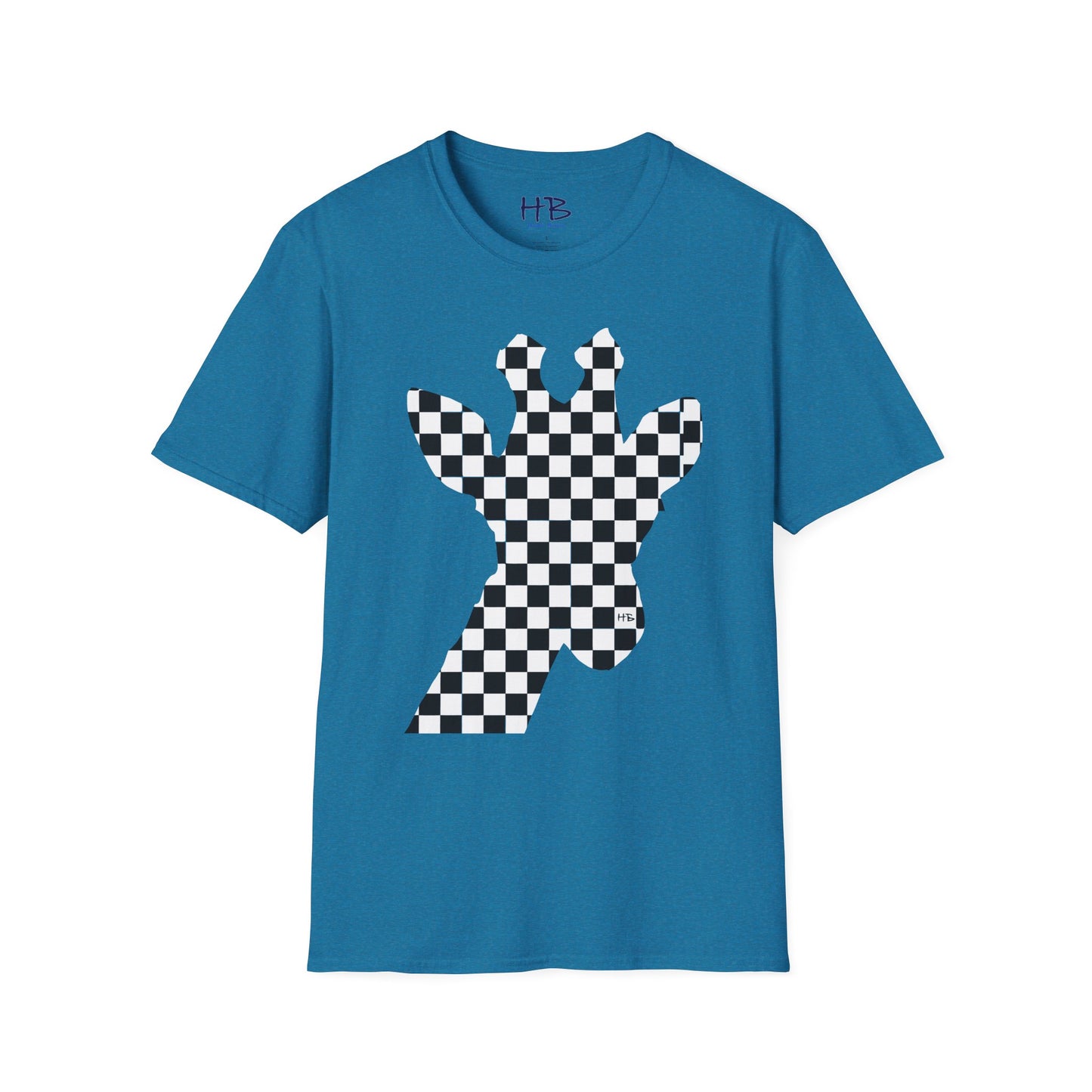 Graceful Heights: The Refined Checkered Giraffe Garment
