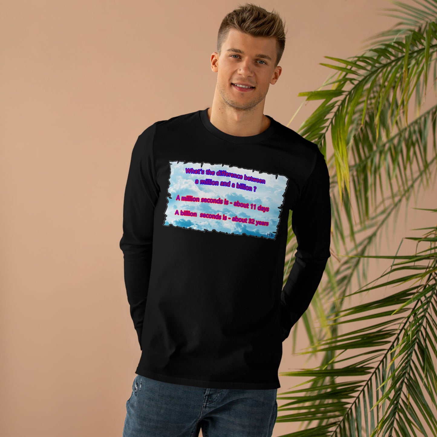 Get Yours Now -- Difference between million and billion calculated in seconds (Men's Base Longsleeve Tee - All-Season Wear)