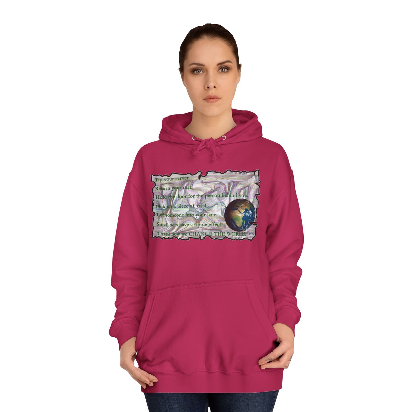 Take Action to Change the World Ripple Effect (Hoodie - Cozy and Durable)