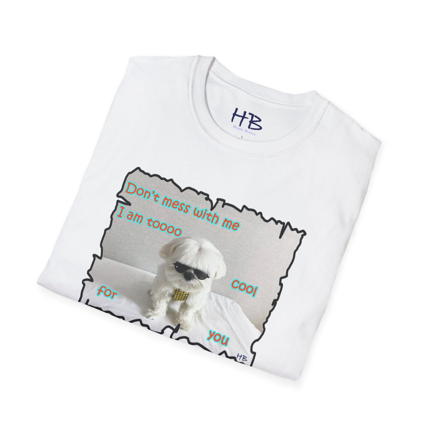 Bichon Maltese sure of itself acting like a gangster with cutest sunglasses