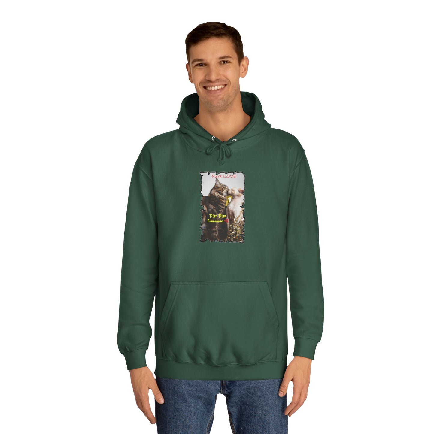 Get Yours Now -- Pure LOVE Cats kissing (Hoodie - Cozy and Durable)