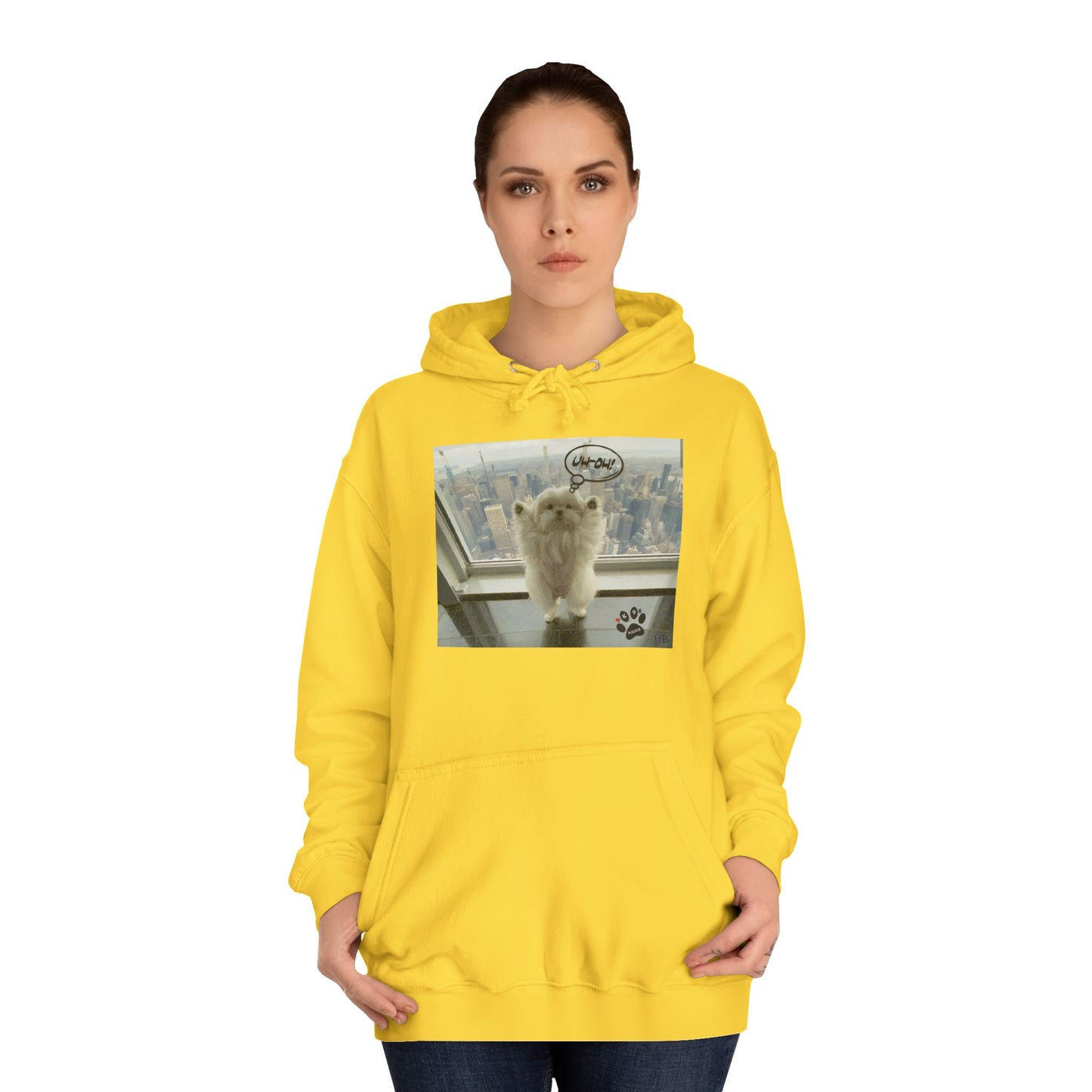 Bichon Maltese paws in the air in trouble with K9 dog patrol (Hoodie - Cozy and Durable)