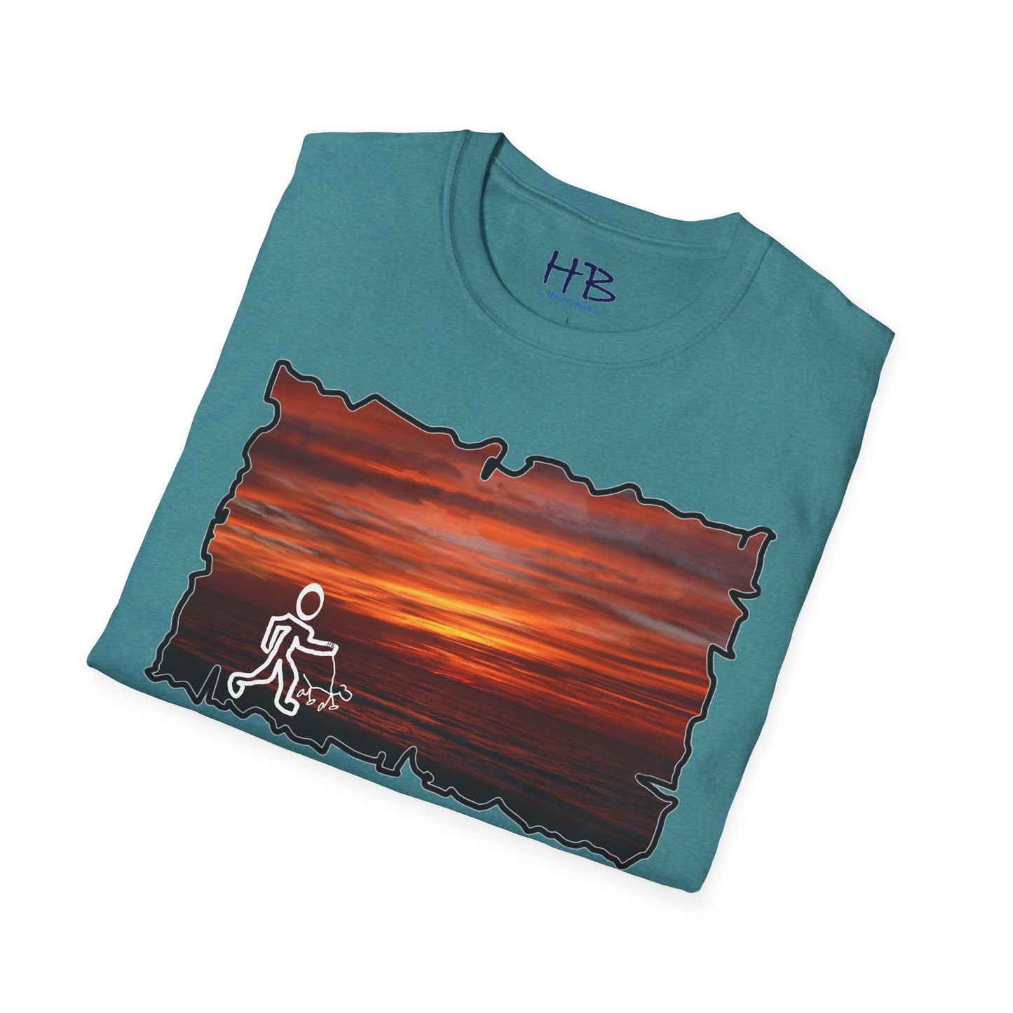 Sunset Serenity Coastal Twilight Ensemble; Stickman's Dusk's Embrace Tranquil Shoreline Outfit