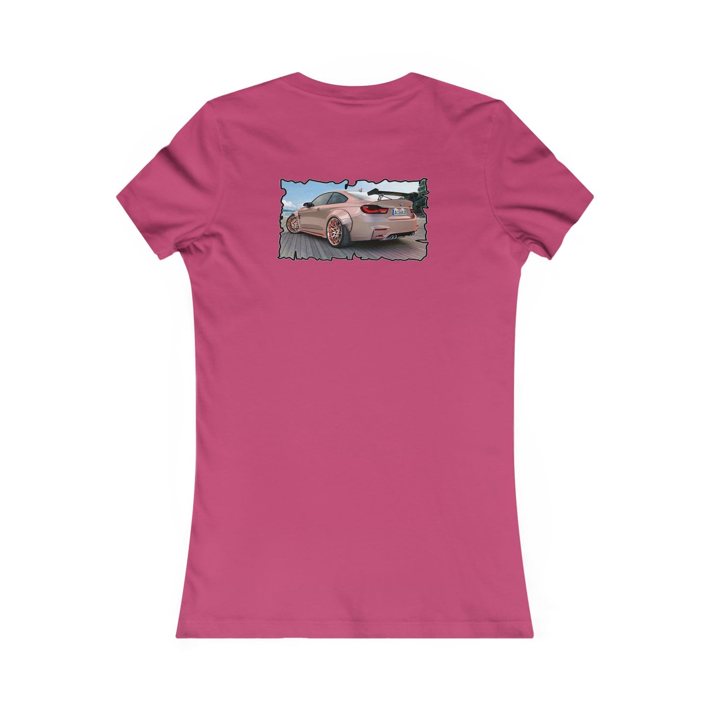 Customized pink BMW M3 (Women - Premium Cotton Tee)