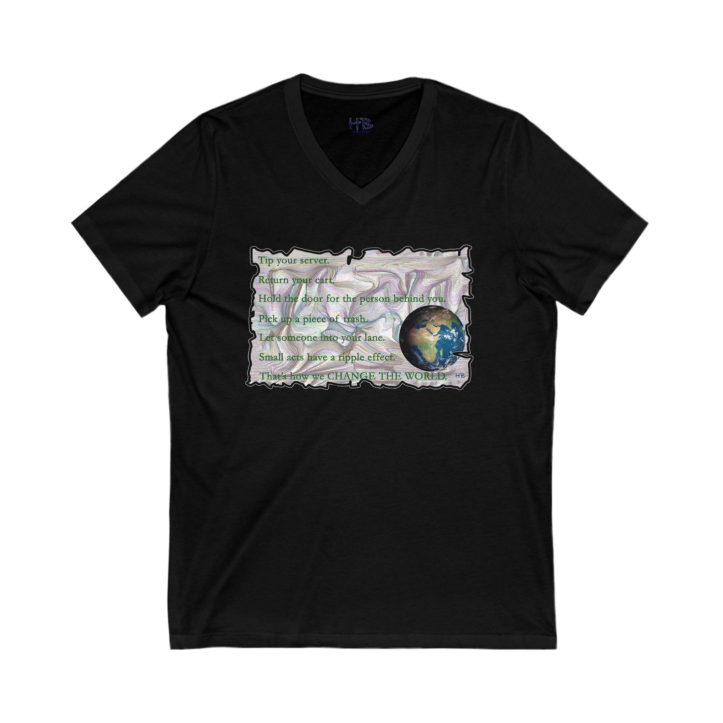 Take Action to Change the World Ripple Effect (Unisex Jersey Short Sleeve V-neck - Comfortable Everyday Wear)