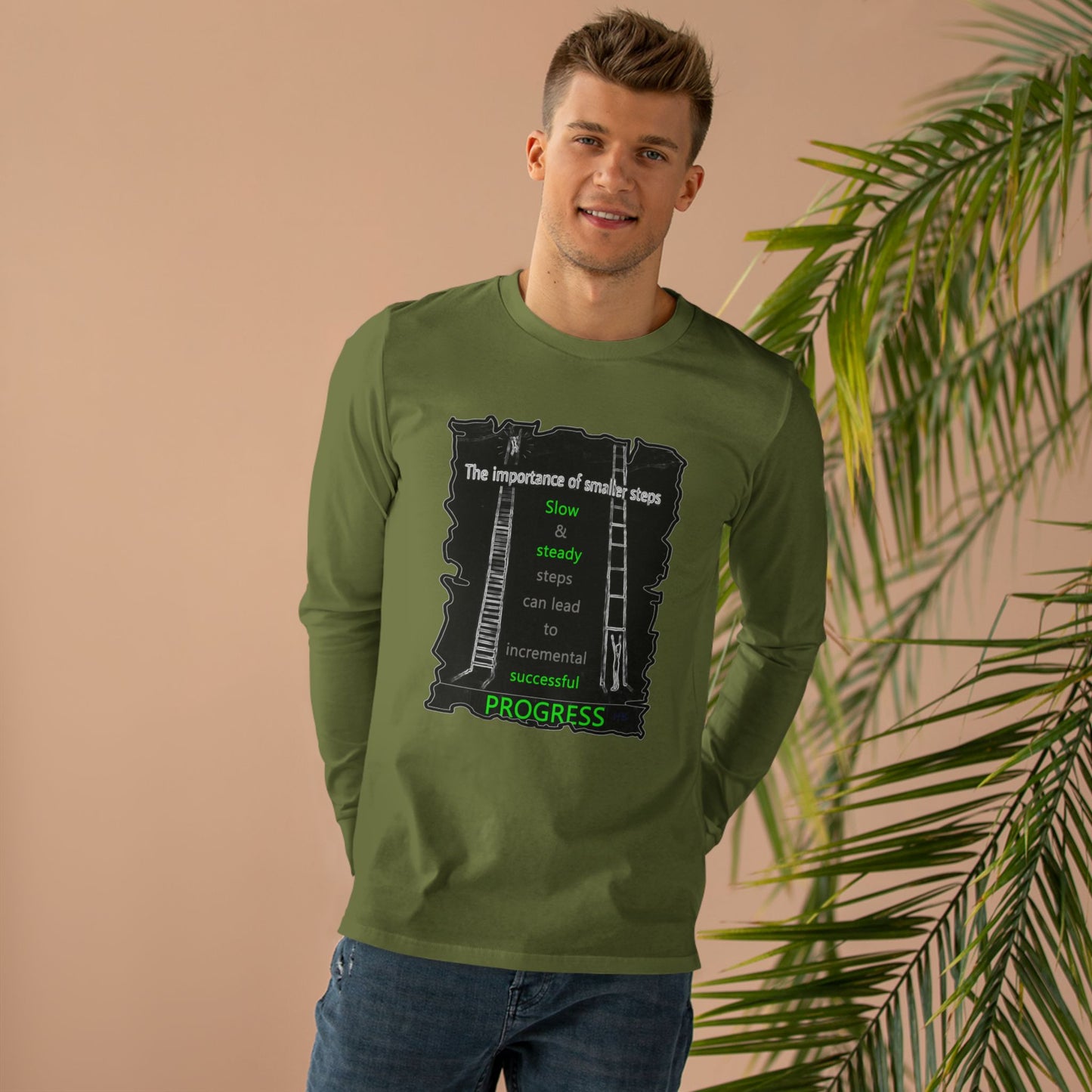Get Yours Now -- Importance of Slow & Steady Incremental Progress (Men's Base Longsleeve Tee - All-Season Wear)