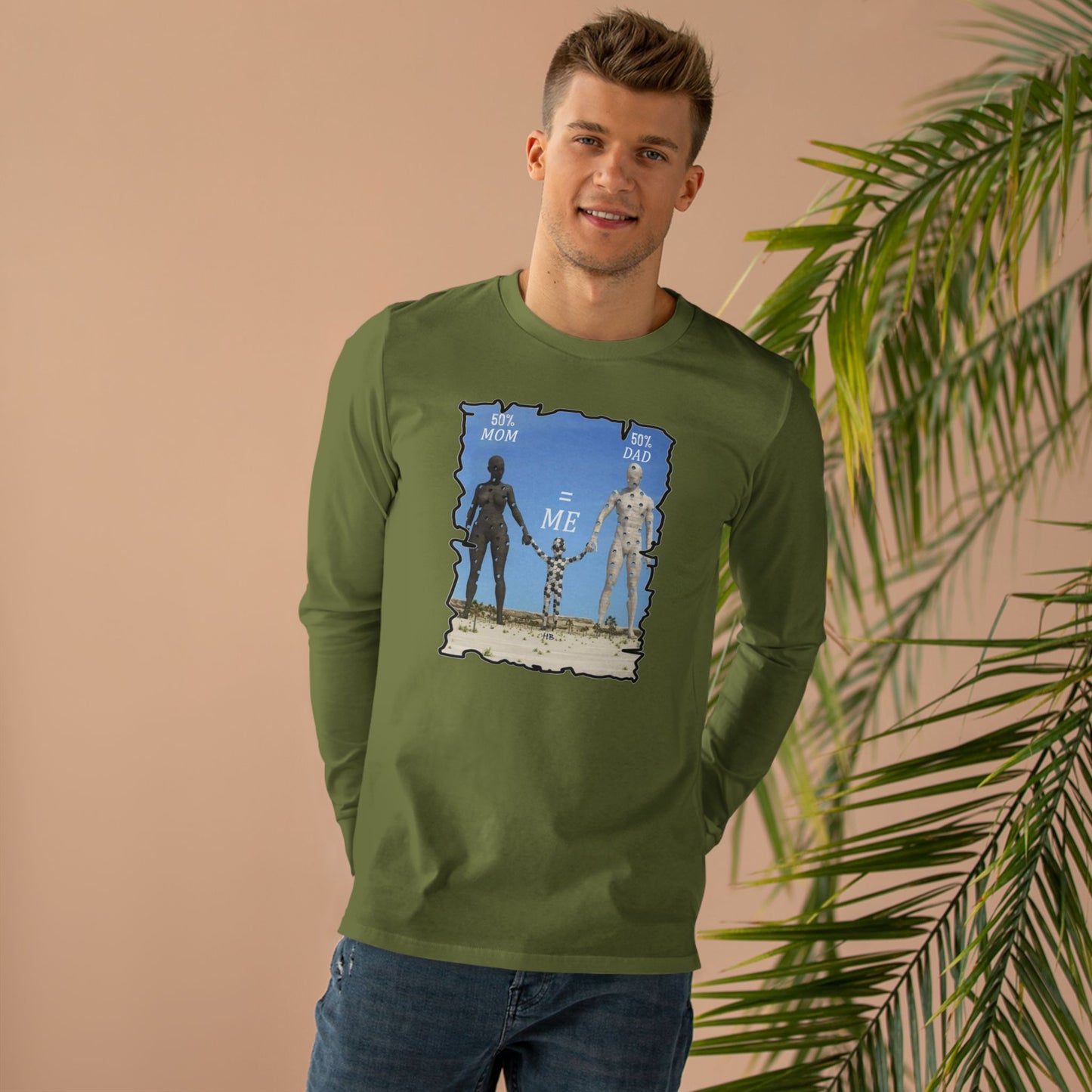 Get Yours Now -- Genetic Family Equation Parental Puzzle (Men's Base Longsleeve Tee - All-Season Wear)