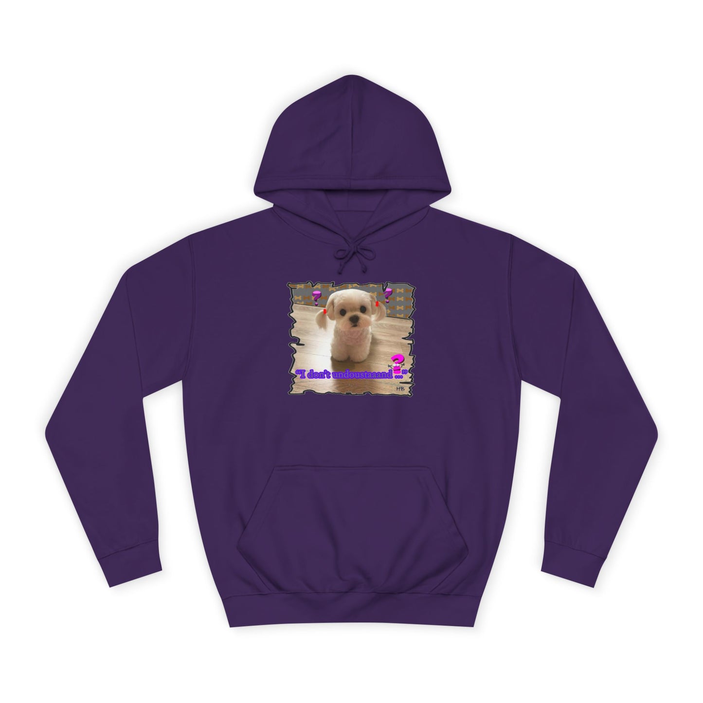 Baby Bichon Maltese with cluelessness innocent look "I don't undoustaaaand" (Hoodie - Cozy and Durable)