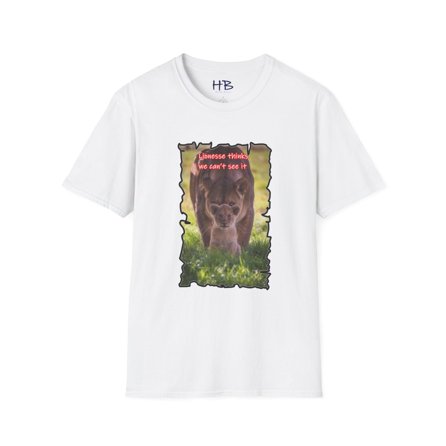 Stealthy Guardian: A Lioness's Hidden Presence Behind Baby Cub