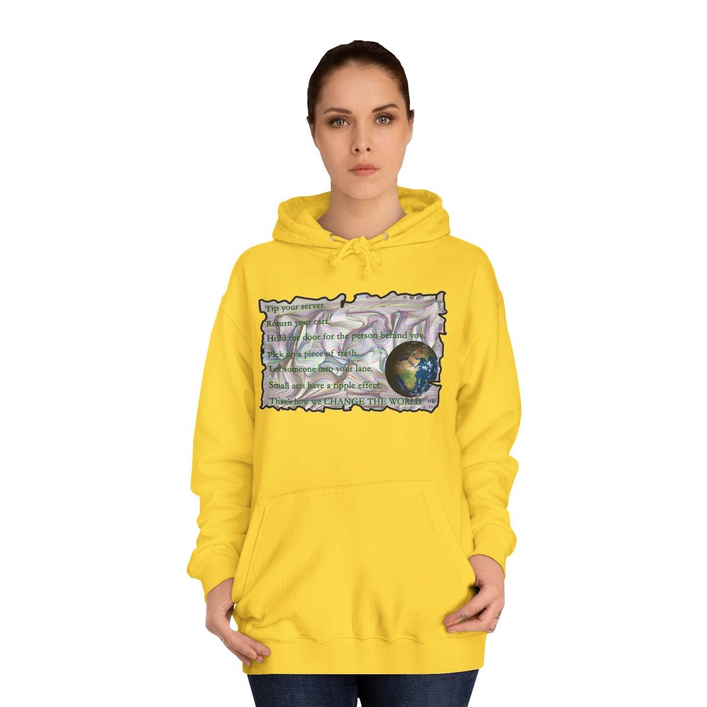 Take Action to Change the World Ripple Effect (Hoodie - Cozy and Durable)