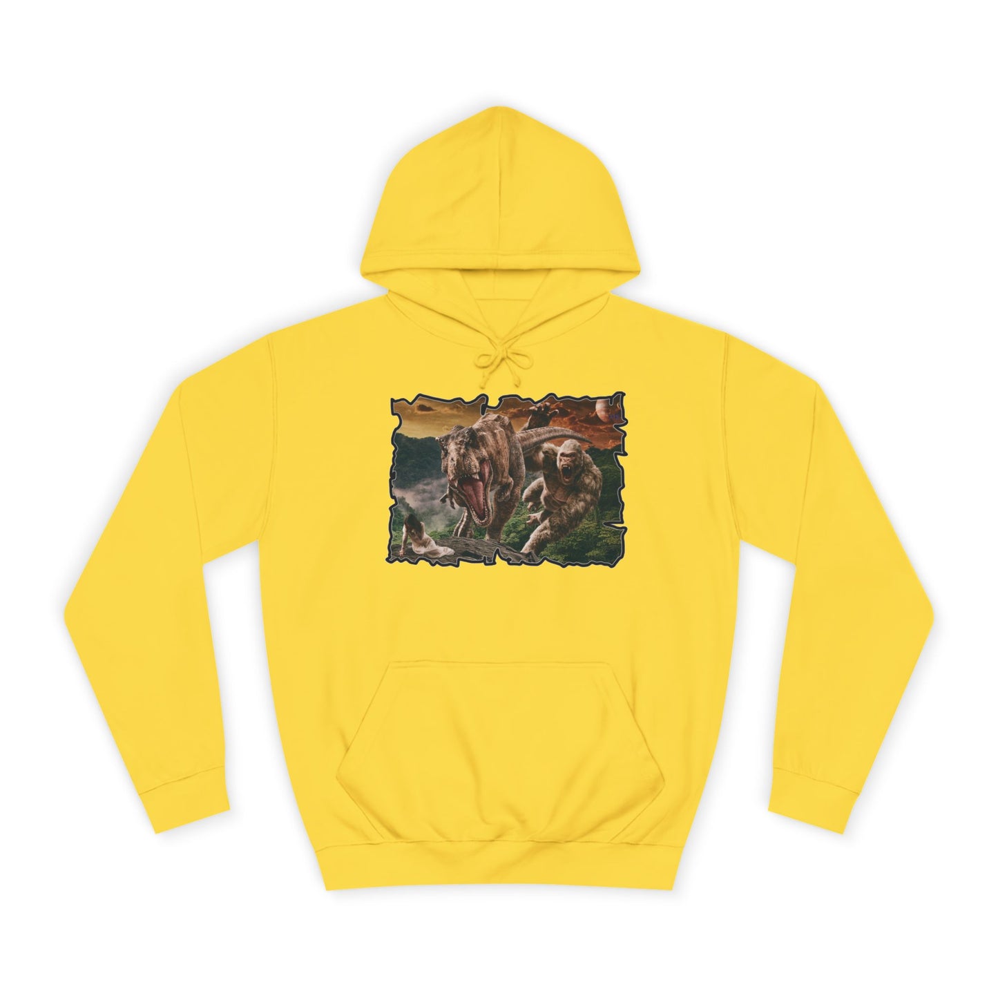 Get Yours Now -- Gorilla vs T-Rex saving woman in distress  (Hoodie - Cozy and Durable)