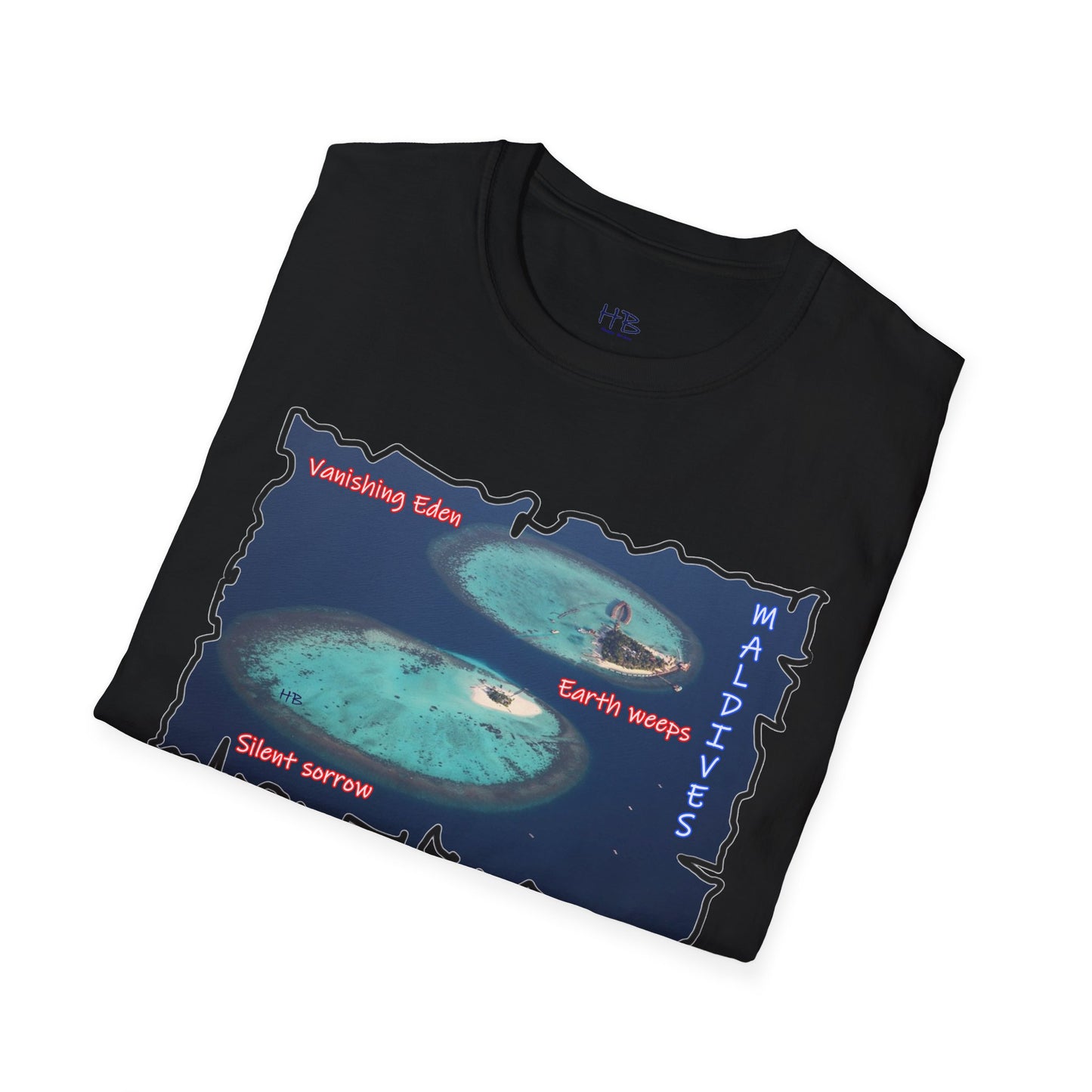 Climate Crusader Earth's Cry Tee;  Ocean's Embrace Crisis Conscious Maldives Melancholy
