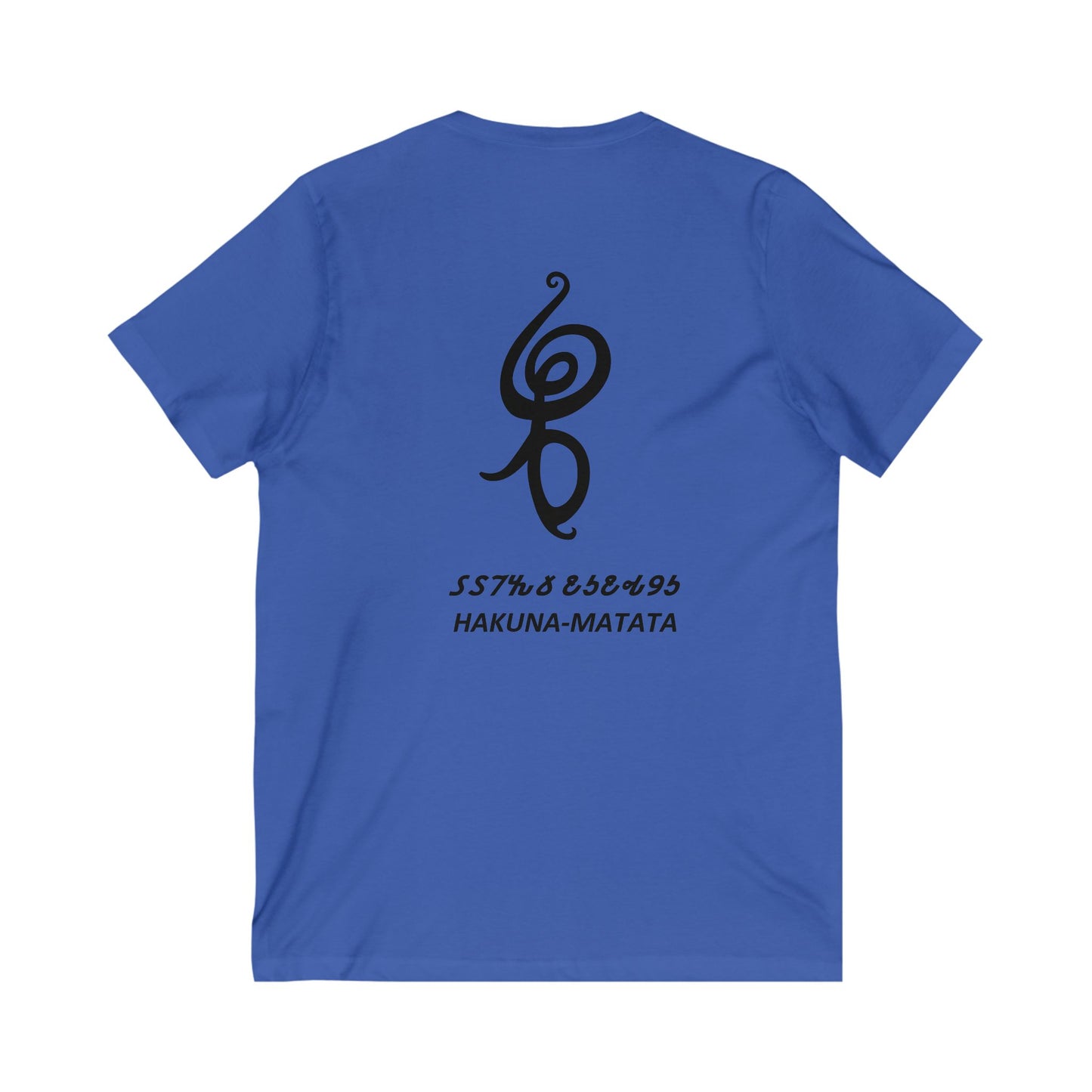 Smile Spark with Hakuna Matata Positivity Patrol Duo (Unisex Jersey Short Sleeve V-neck - Comfortable Everyday Wear)